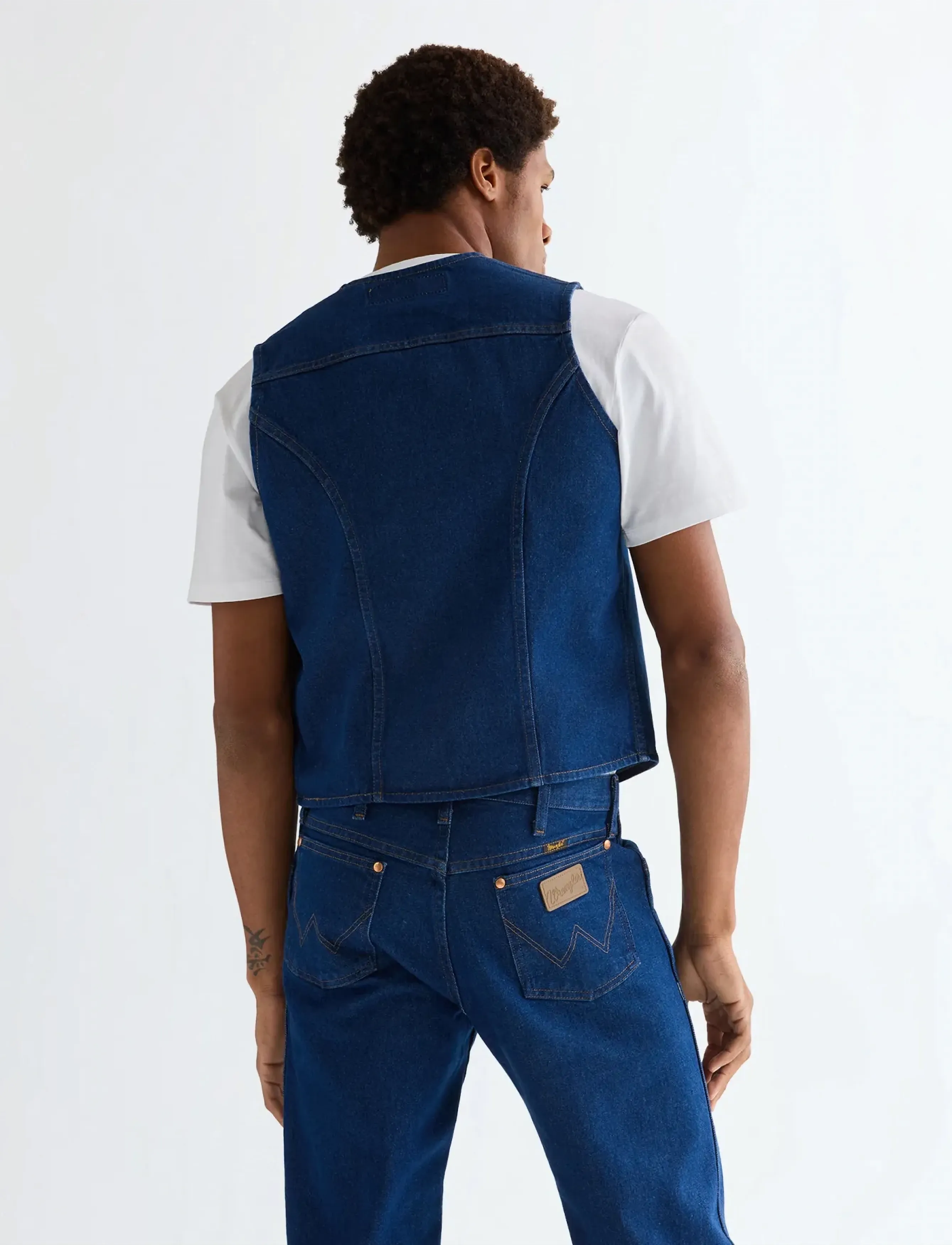 Wrangler - COWBOY CUT VEST - prewashed indigo - 3