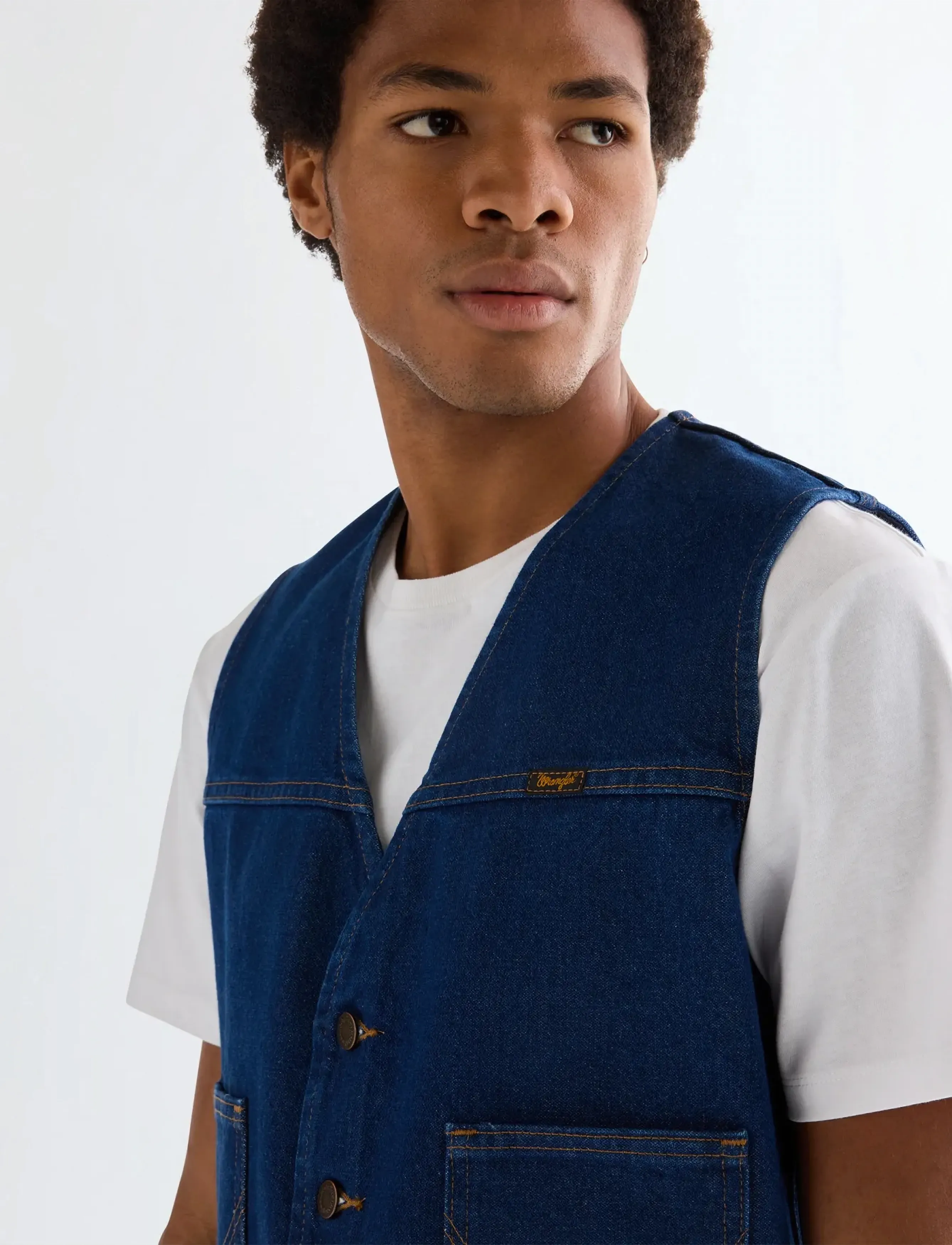 Wrangler - COWBOY CUT VEST - prewashed indigo - 5