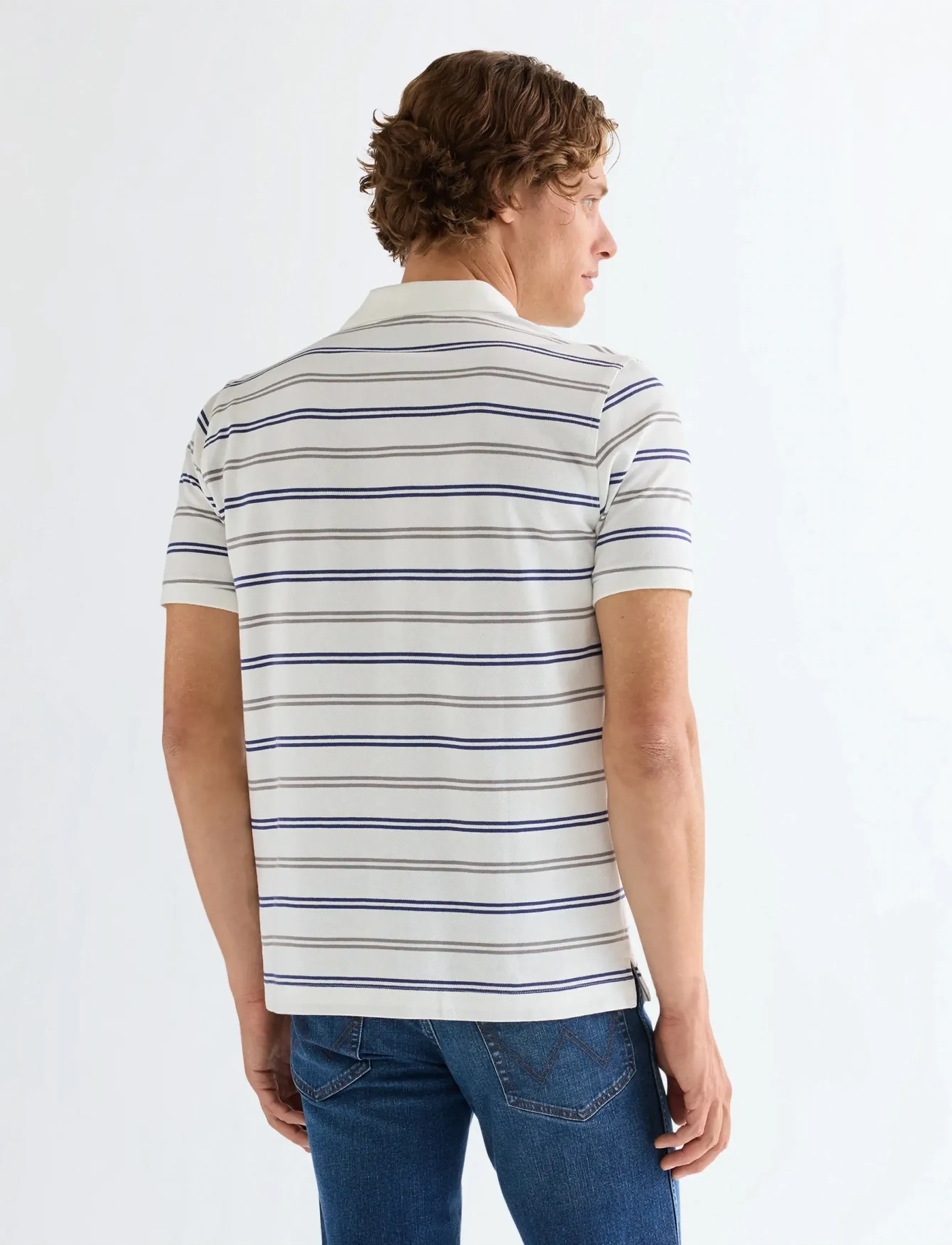 Wrangler - STRIPE POLO SHIRT - laveste priser - worn white - 3