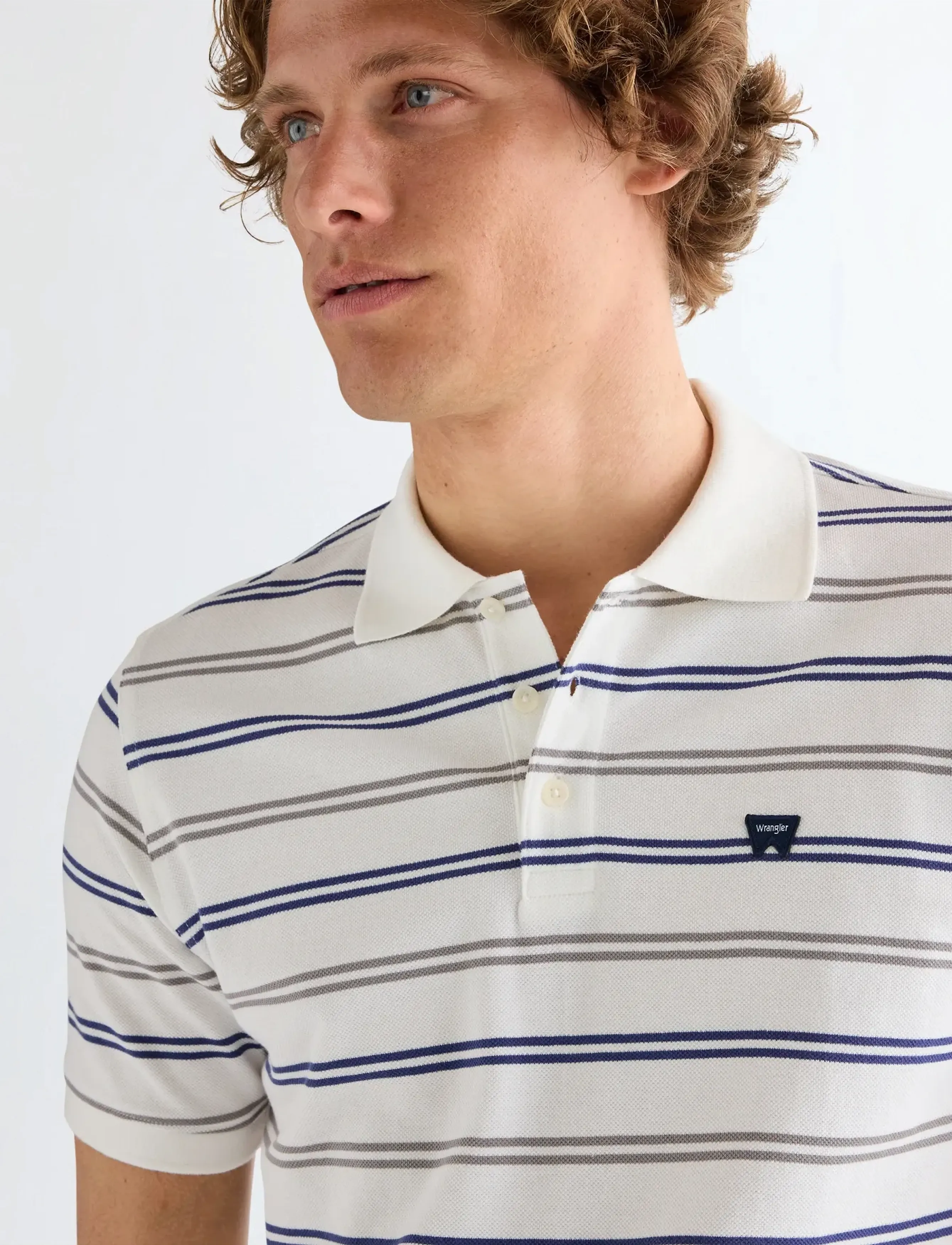 Wrangler - STRIPE POLO SHIRT - laveste priser - worn white - 5