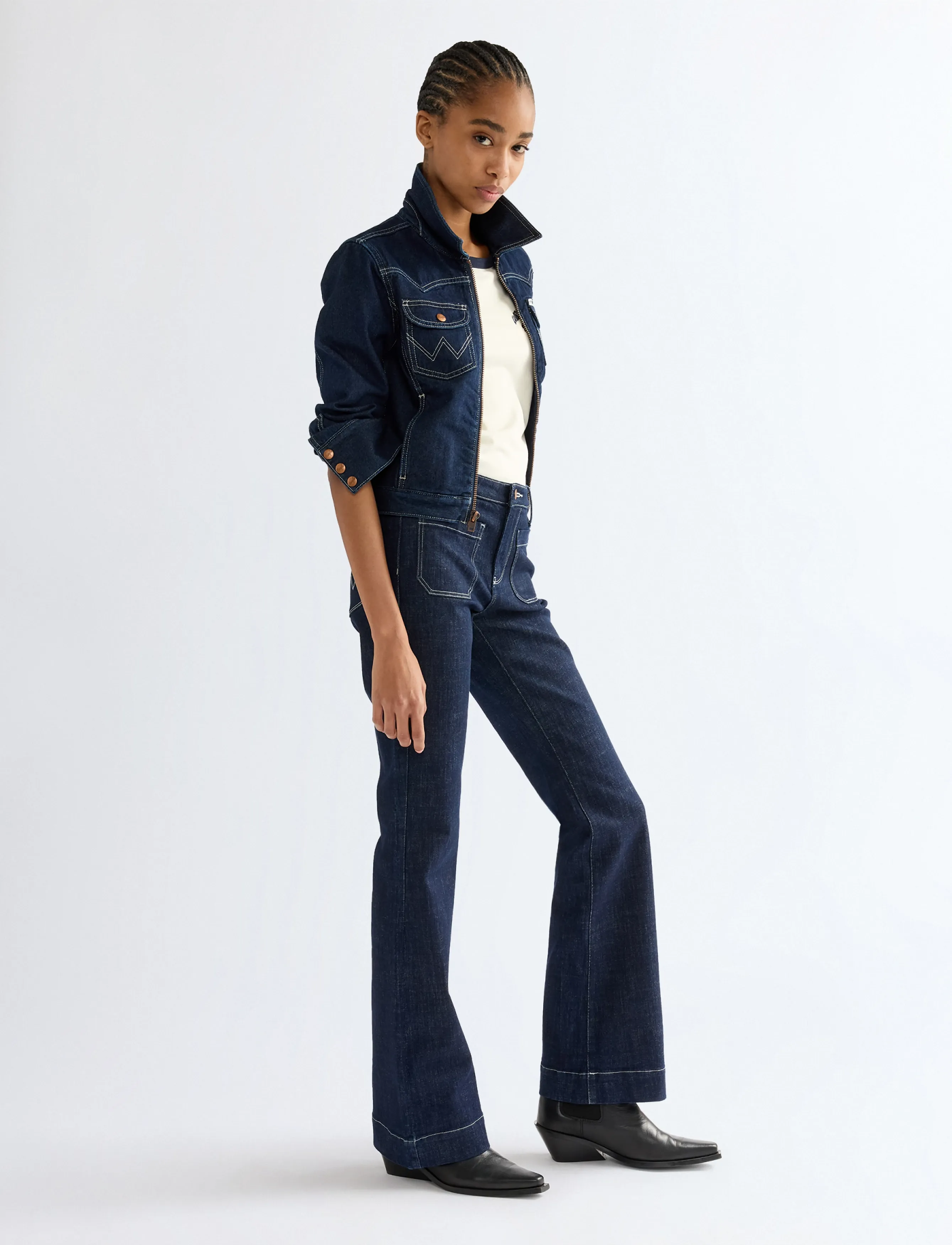 Wrangler - FLARE - utsvängda jeans - dark orbit - 3