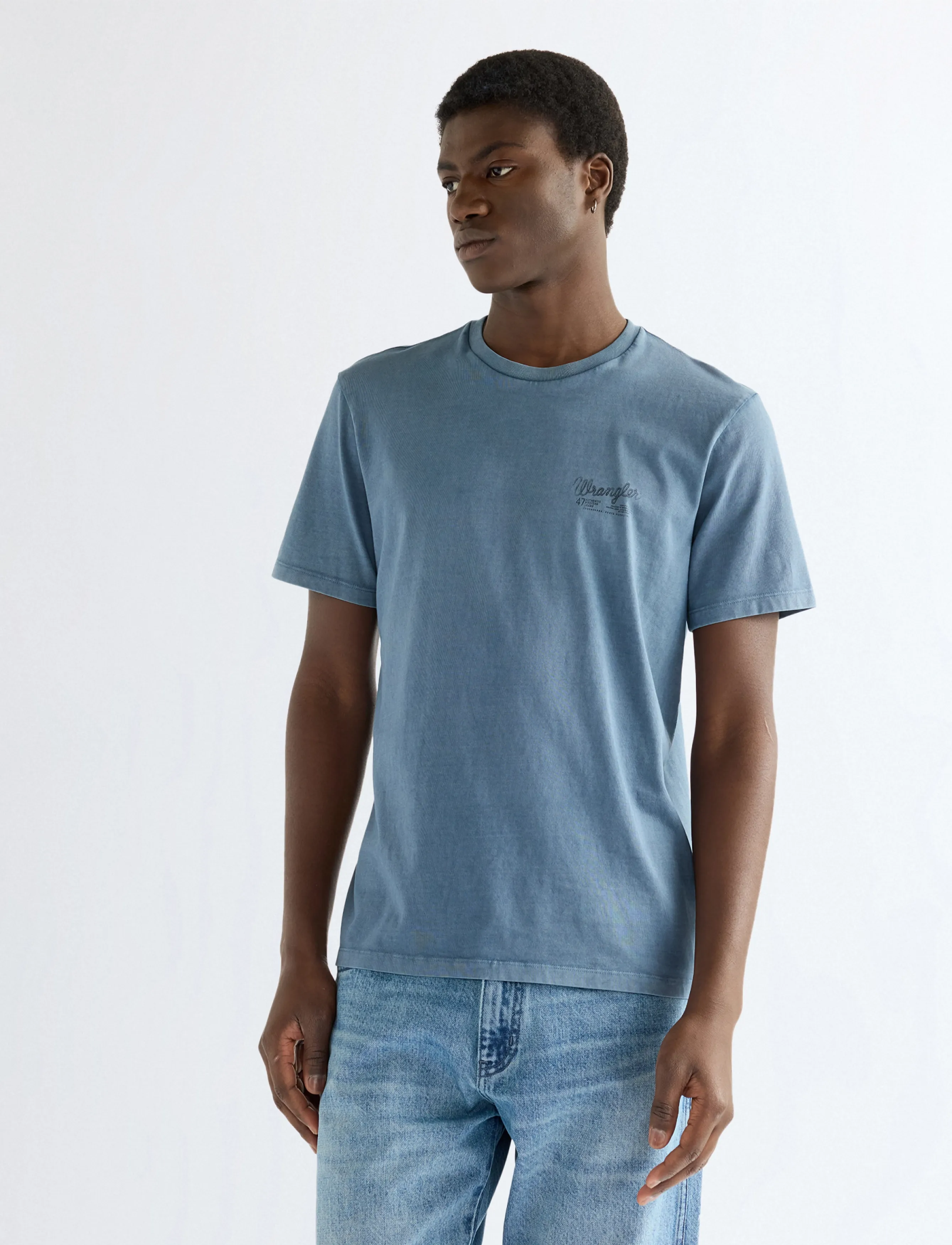 Wrangler GRAPHIC TEE - T-Shirts - BERING SEA / navy