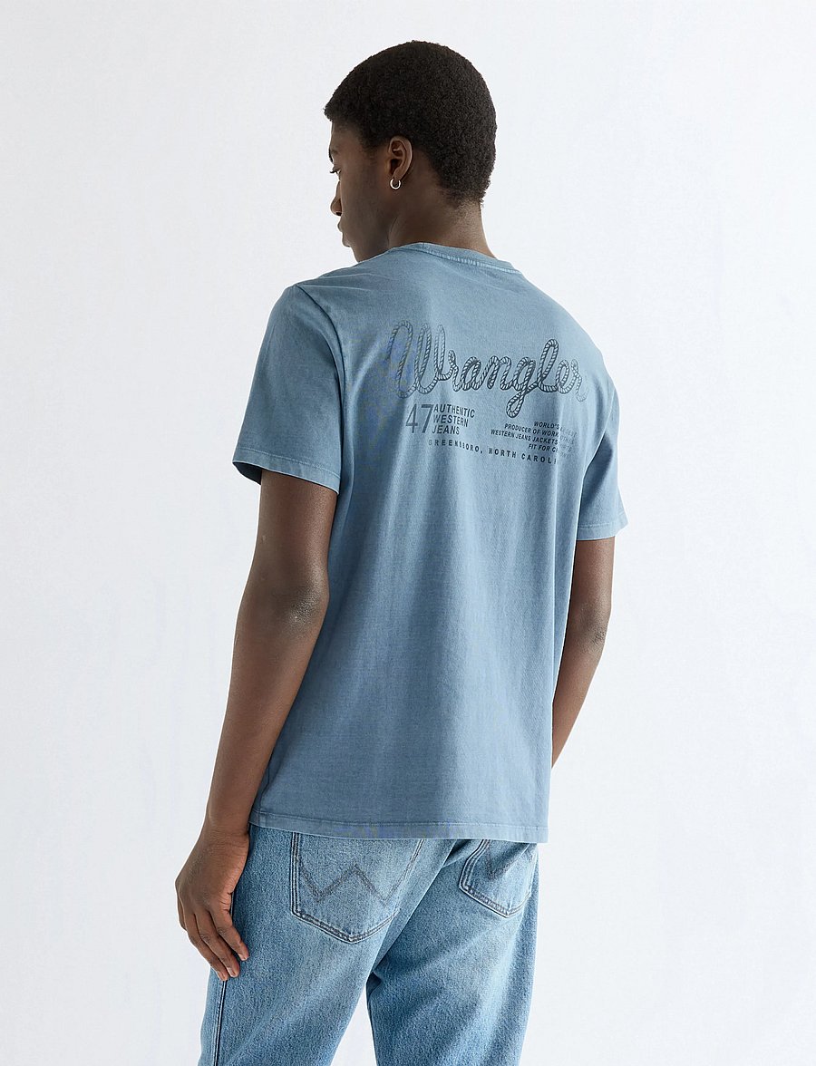 Wrangler - GRAPHIC TEE - kurzärmelige t-shirts - bering sea - 3