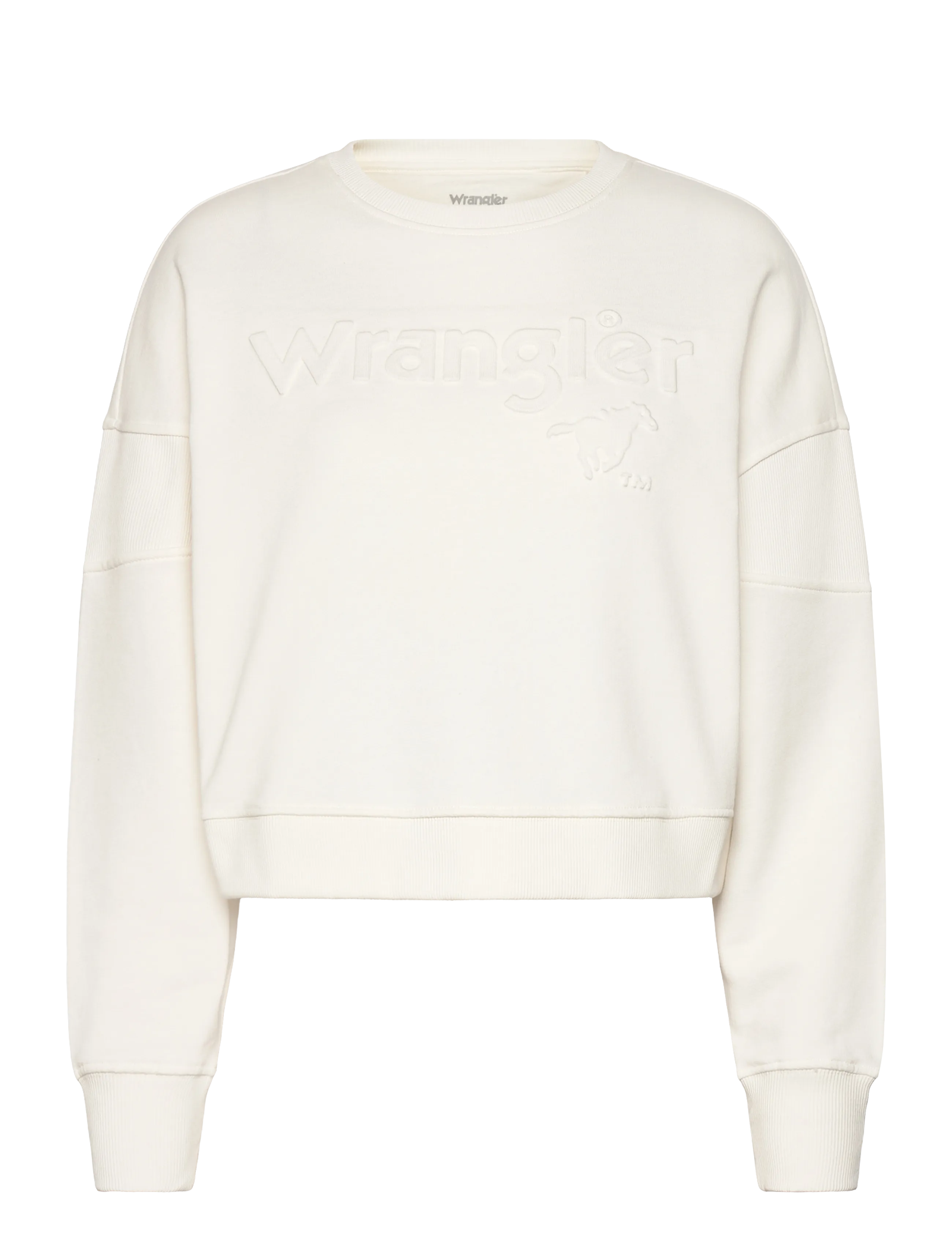 Wrangler PUFFY CREW SWEAT - Basisplagg - WORN WHITE / cream