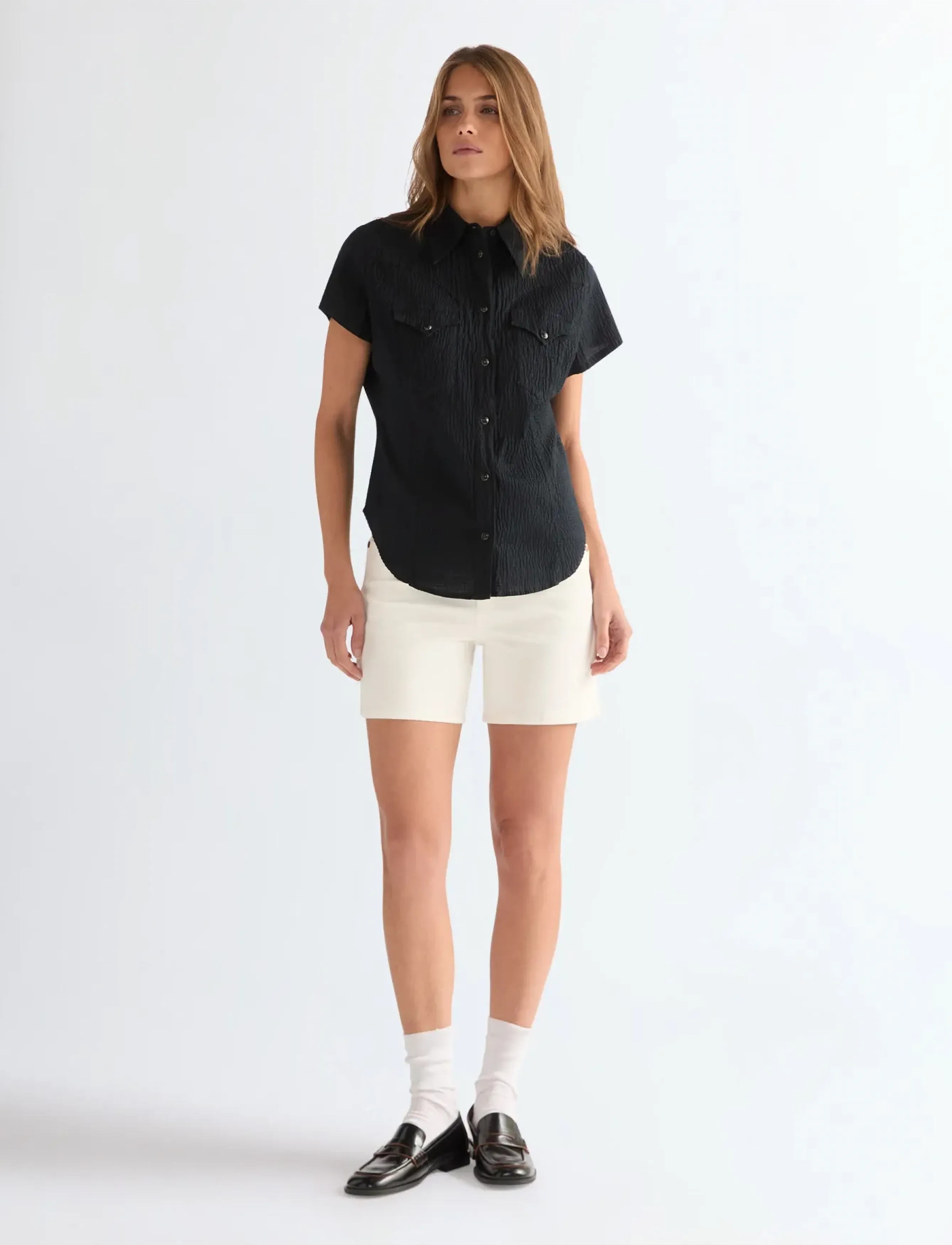 Wrangler - SS STYLIZED WESTERN - kortærmede skjorter - black - 4