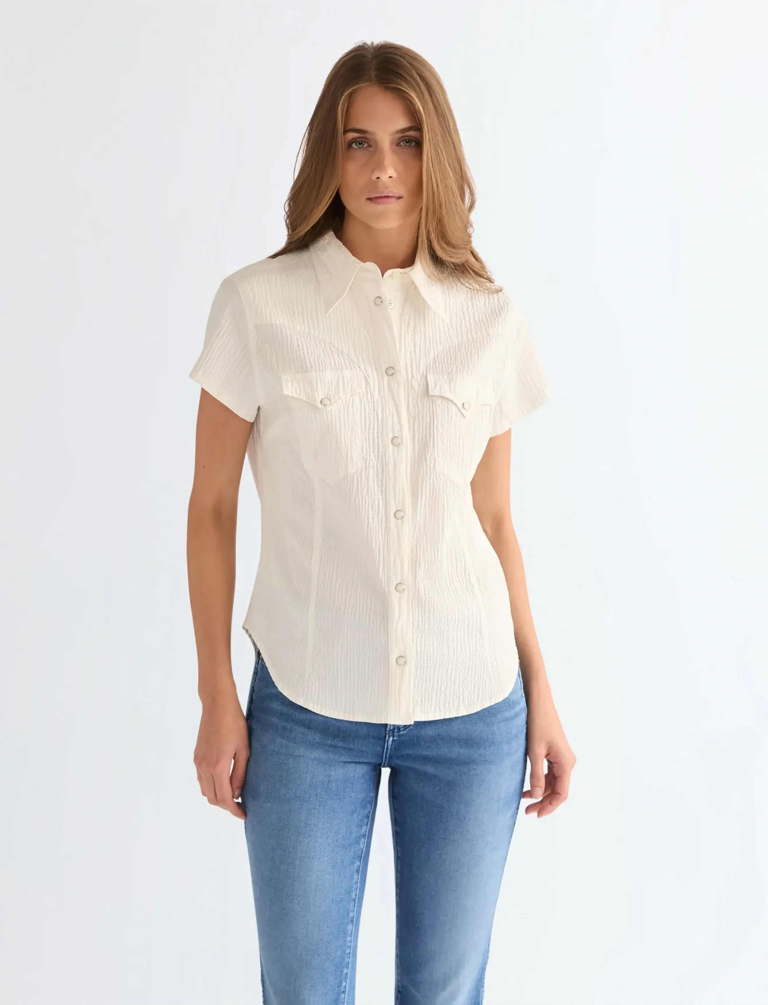 Wrangler SS STYLIZED WESTERN - Wrangler - EGRET / cream