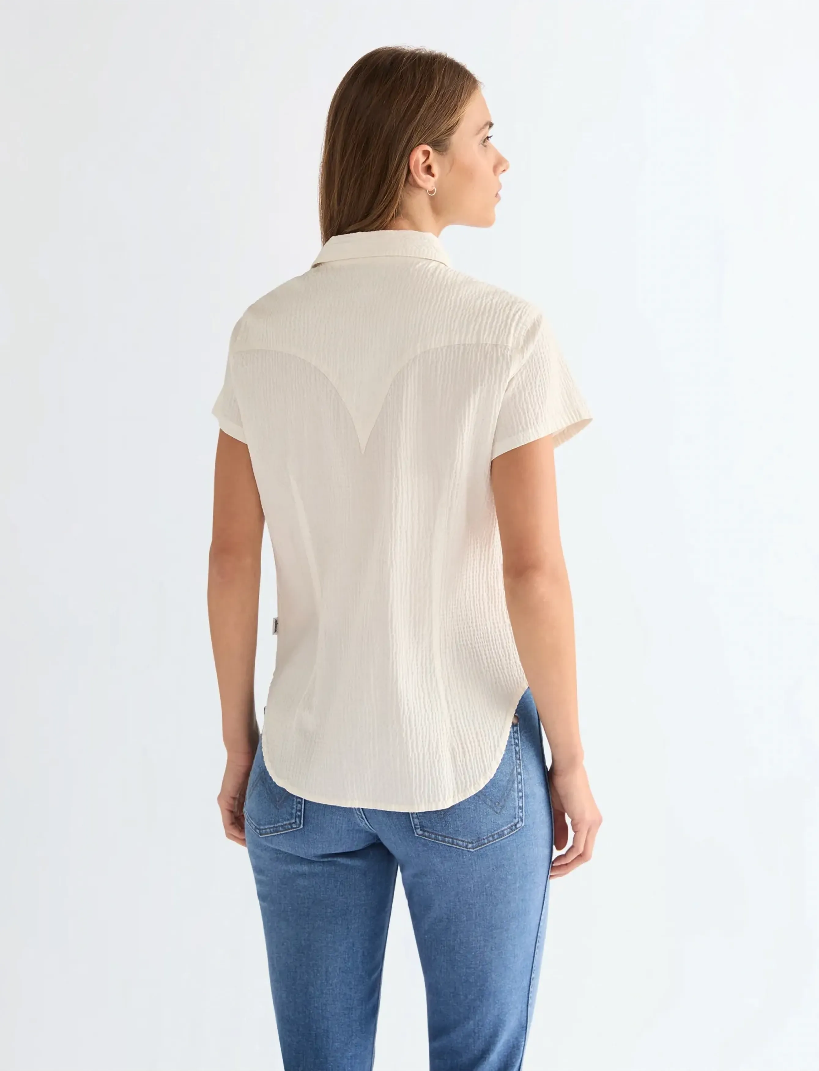 Wrangler - SS STYLIZED WESTERN - kurzärmlige hemden - egret - 3