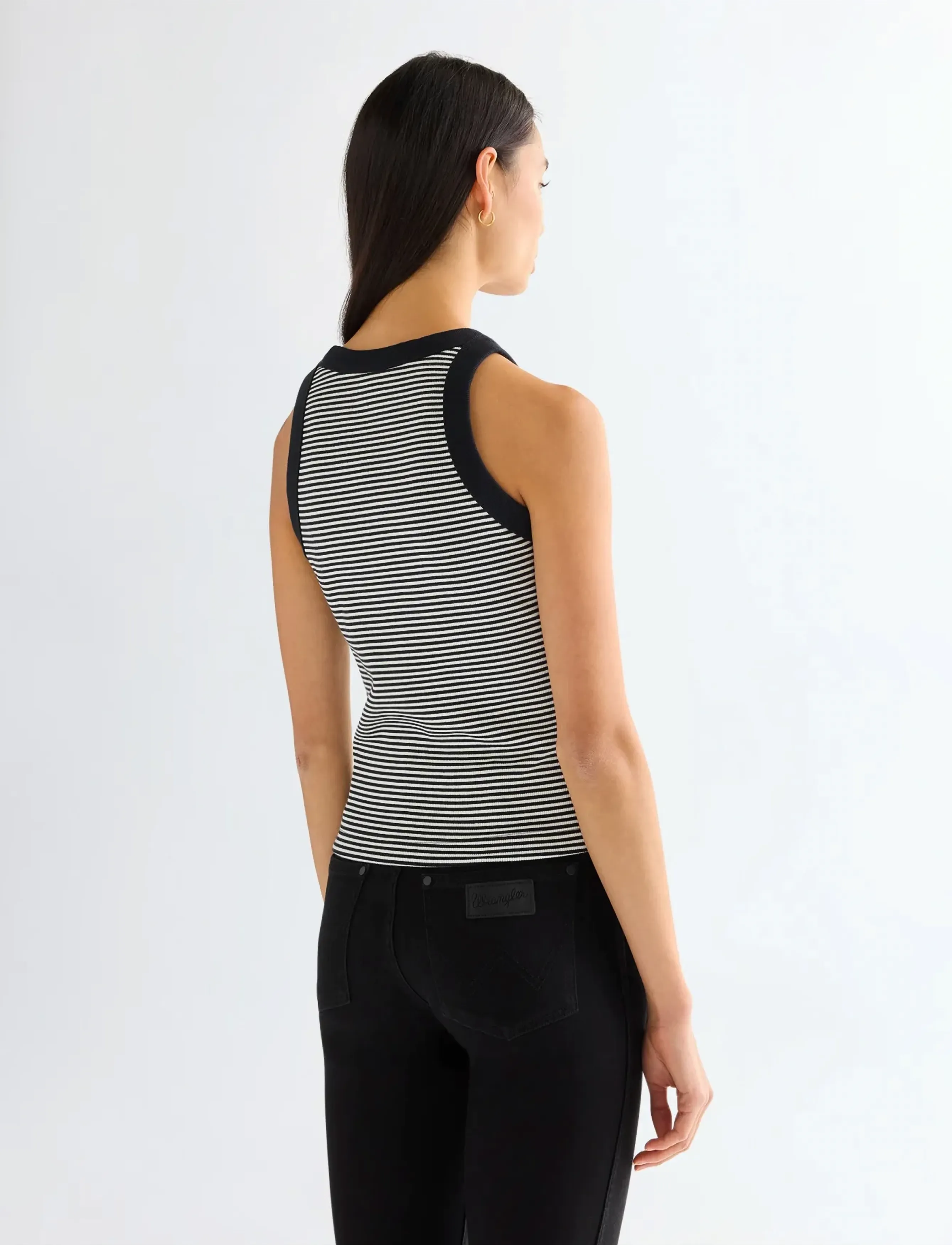 Wrangler - RINGER TANK - crop tops - black - 3