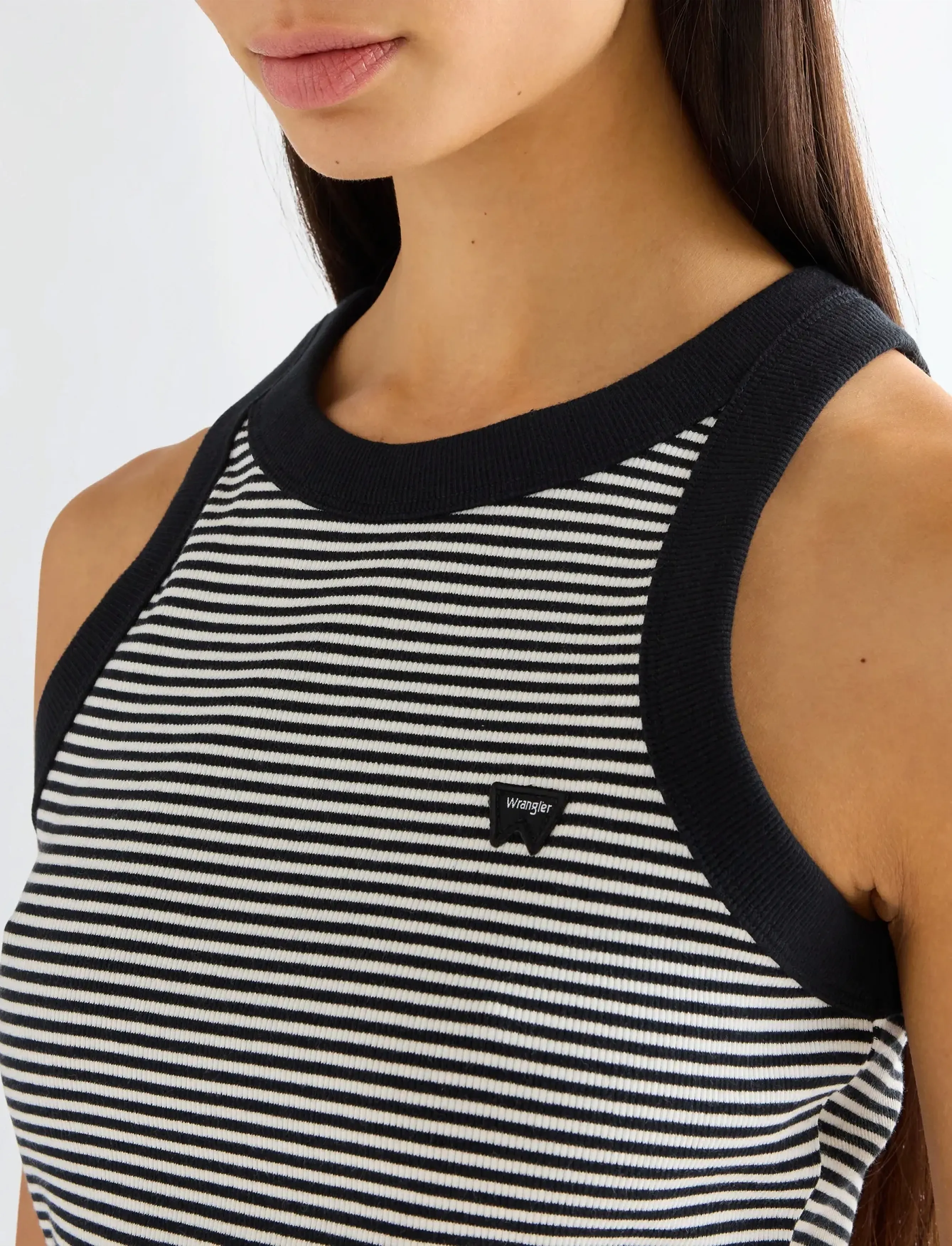 Wrangler - RINGER TANK - crop tops - black - 5