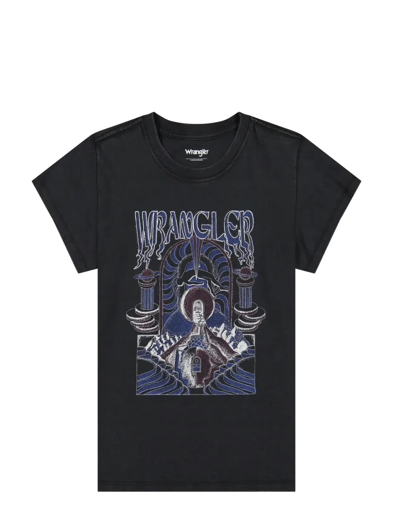 WRANGLER Shrunken Band Tee Schwarz - XSx00 - Damen