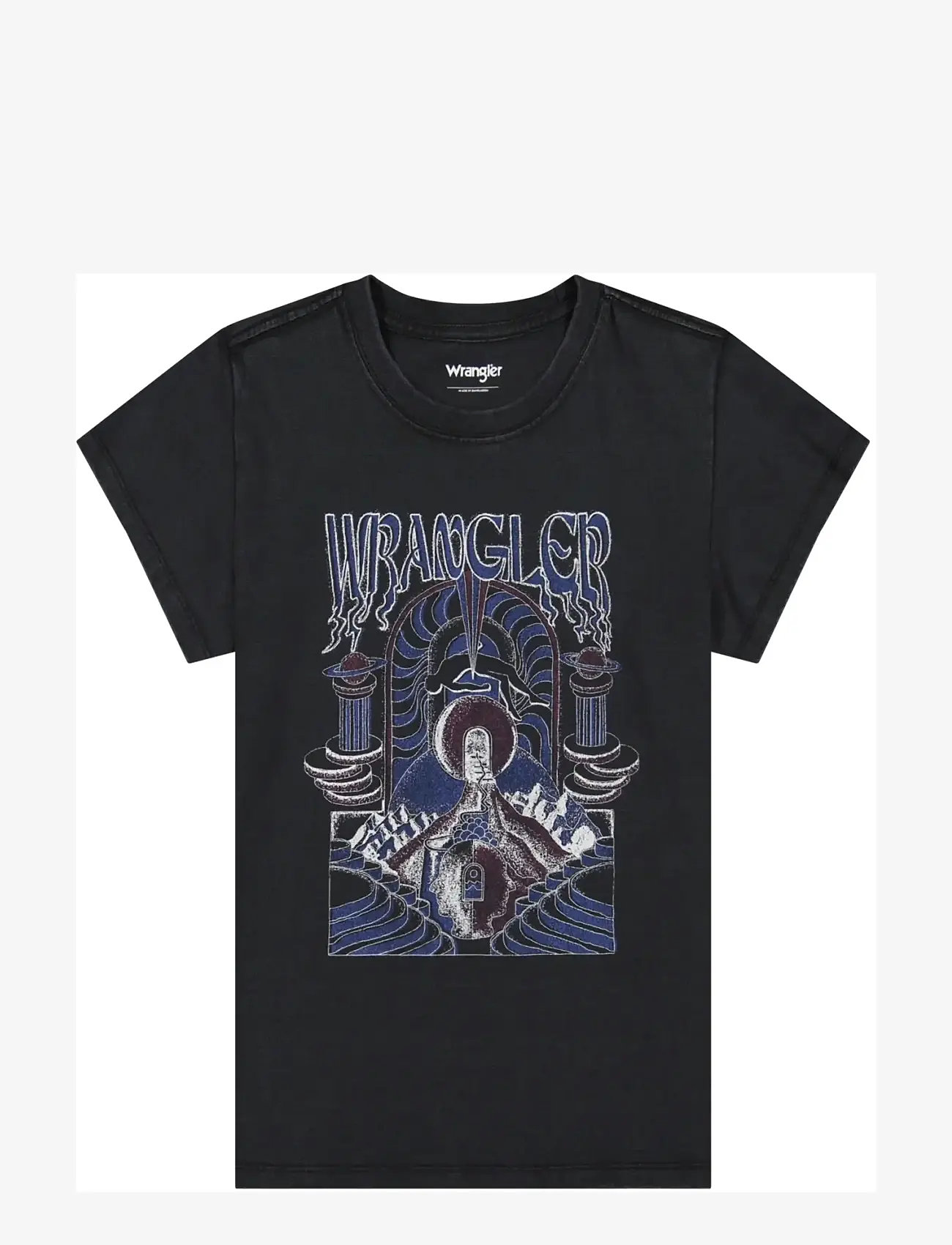 Wrangler - SHRUNKEN BAND TEE - t-shirts - faded black - 1