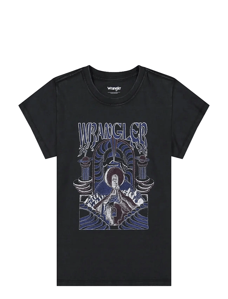 Wrangler - SHRUNKEN BAND TEE - t-shirts - faded black - 1