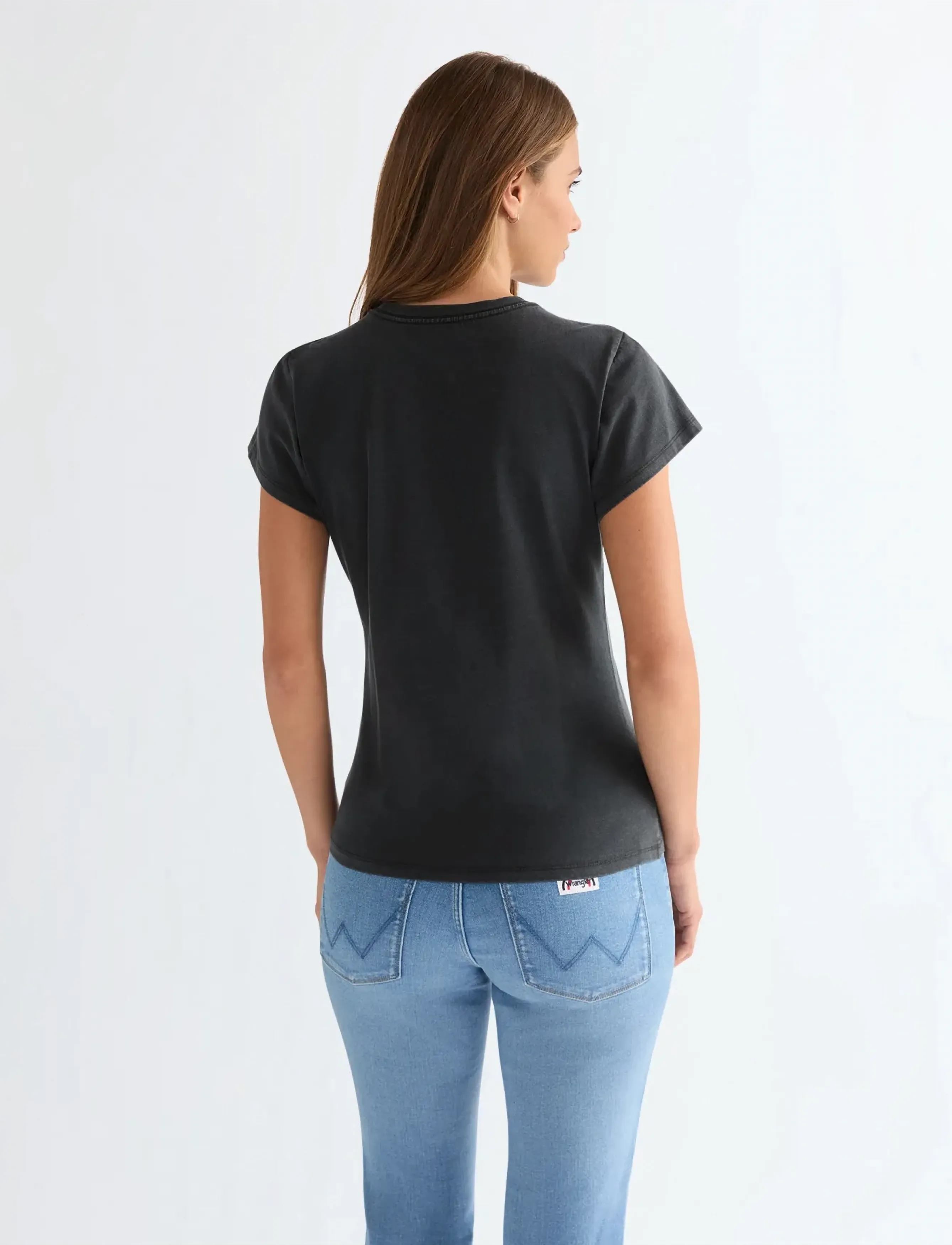 Wrangler - SHRUNKEN BAND TEE - t-skjorter - faded black - 3