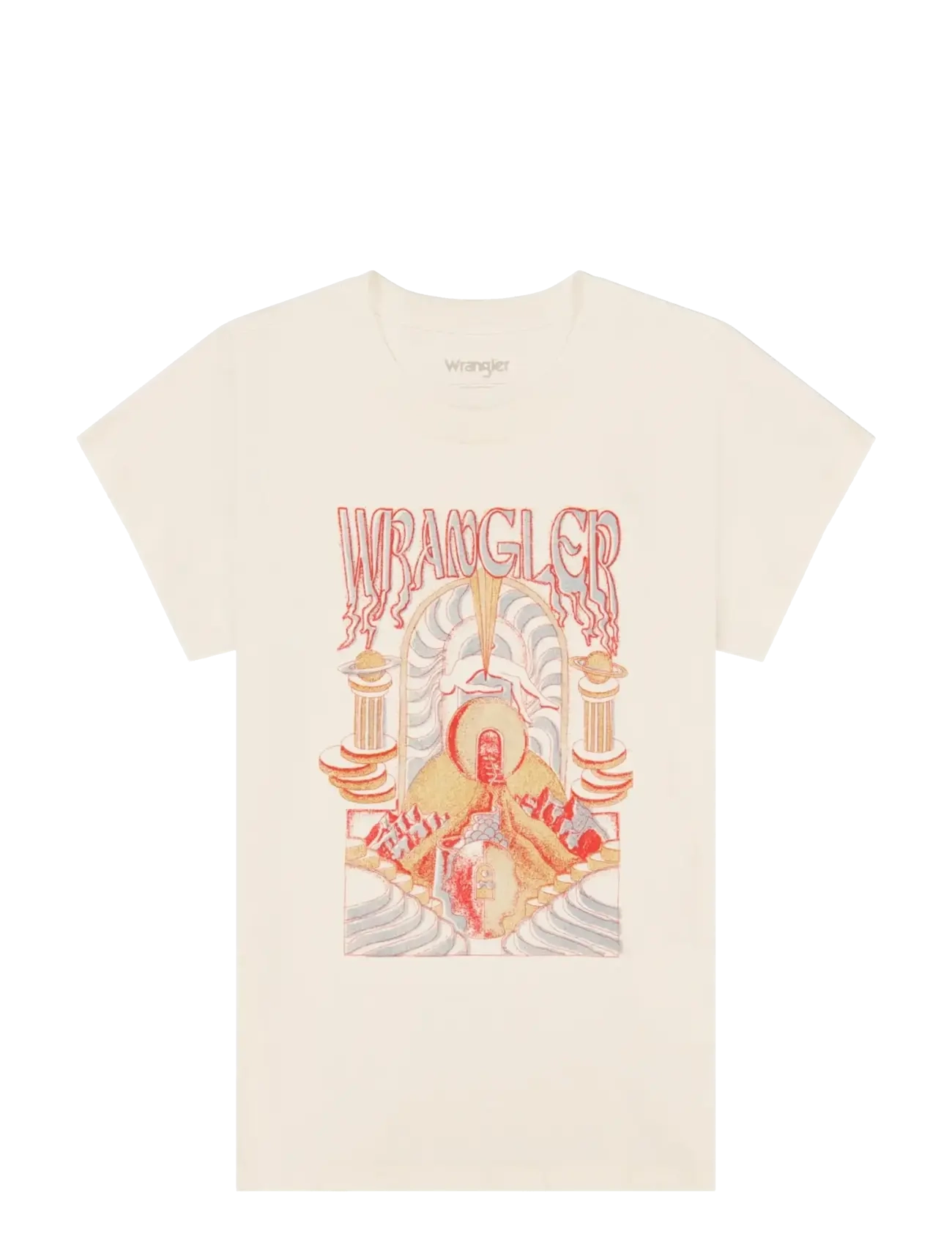 WRANGLER Shrunken Band Tee Cream - Mx00 - Damen