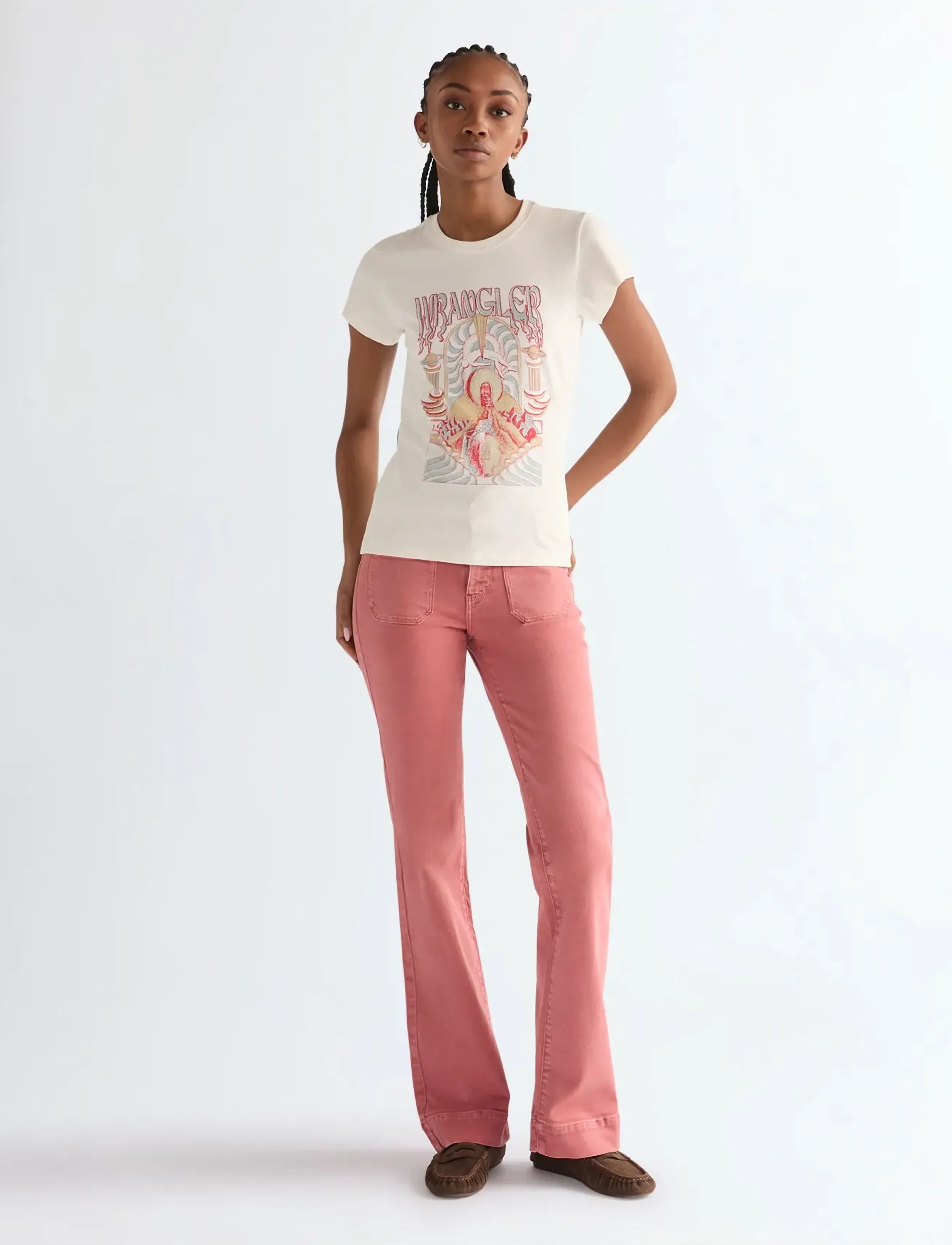 Wrangler - SHRUNKEN BAND TEE - laveste priser - worn white - 4