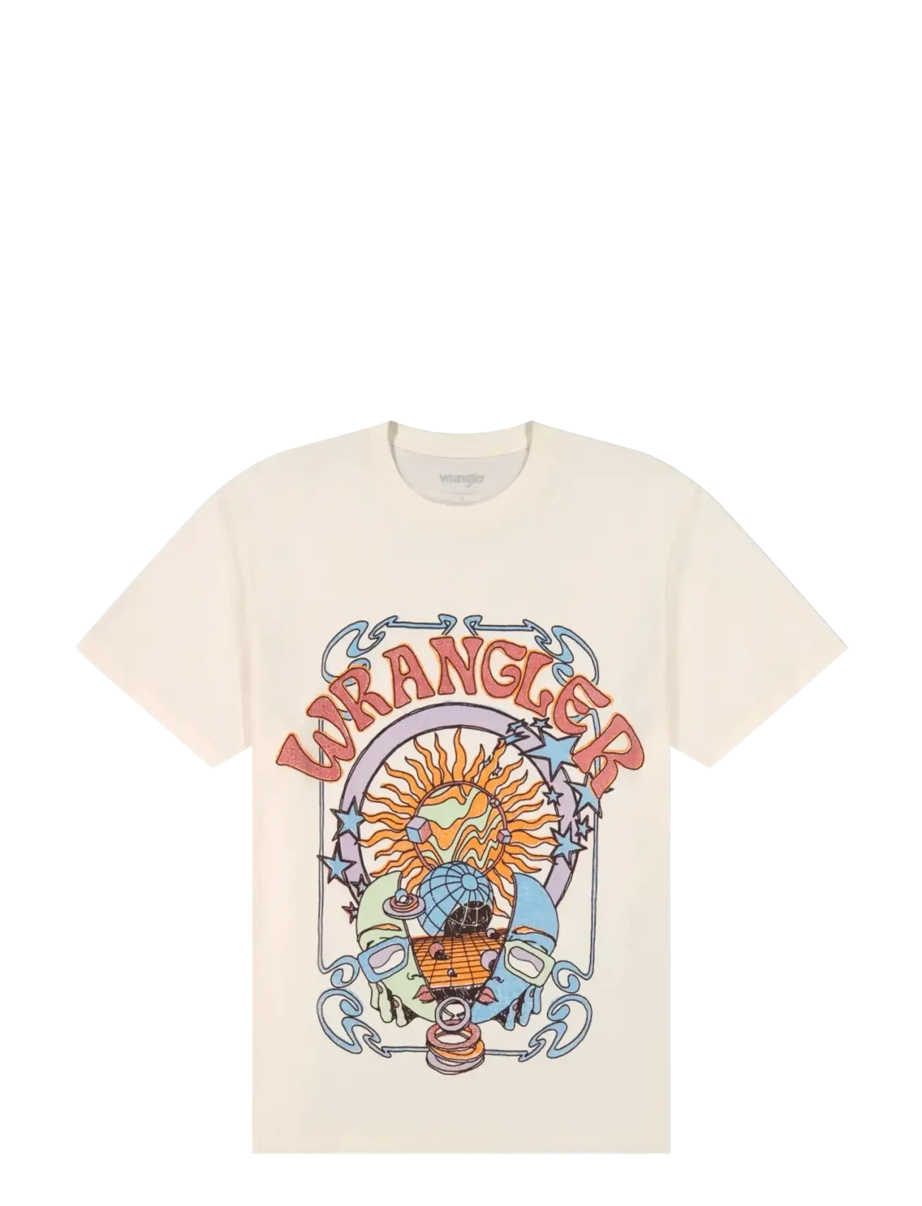 Wrangler GIRLFRIEND TEE - Riided - WORN WHITE / cream