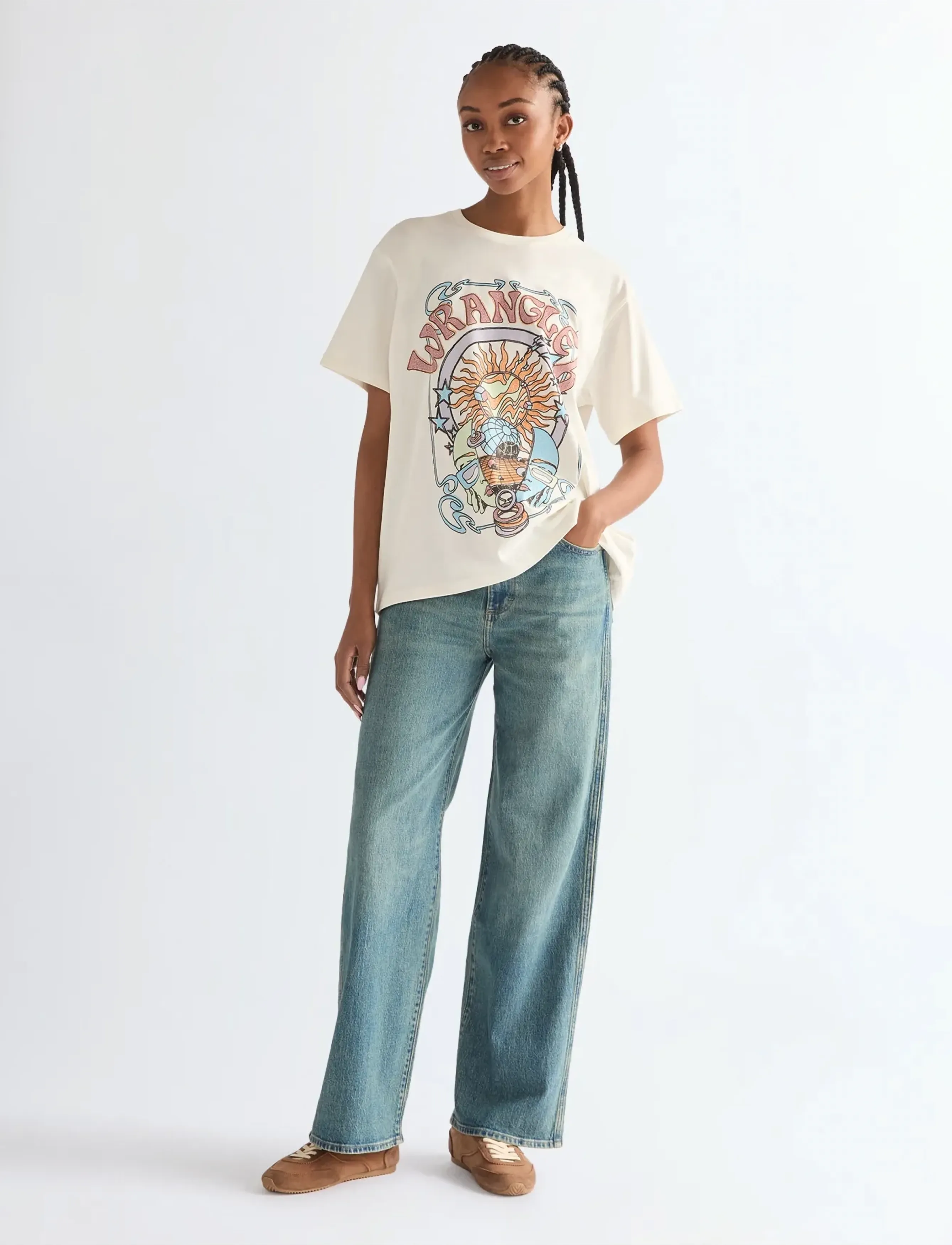 Wrangler - GIRLFRIEND TEE - madalaimad hinnad - worn white - 4