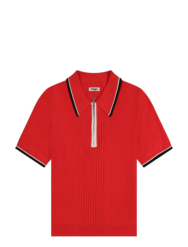 Wrangler - QUARTER ZIP POLO - crop tops - flame scarlet - 1