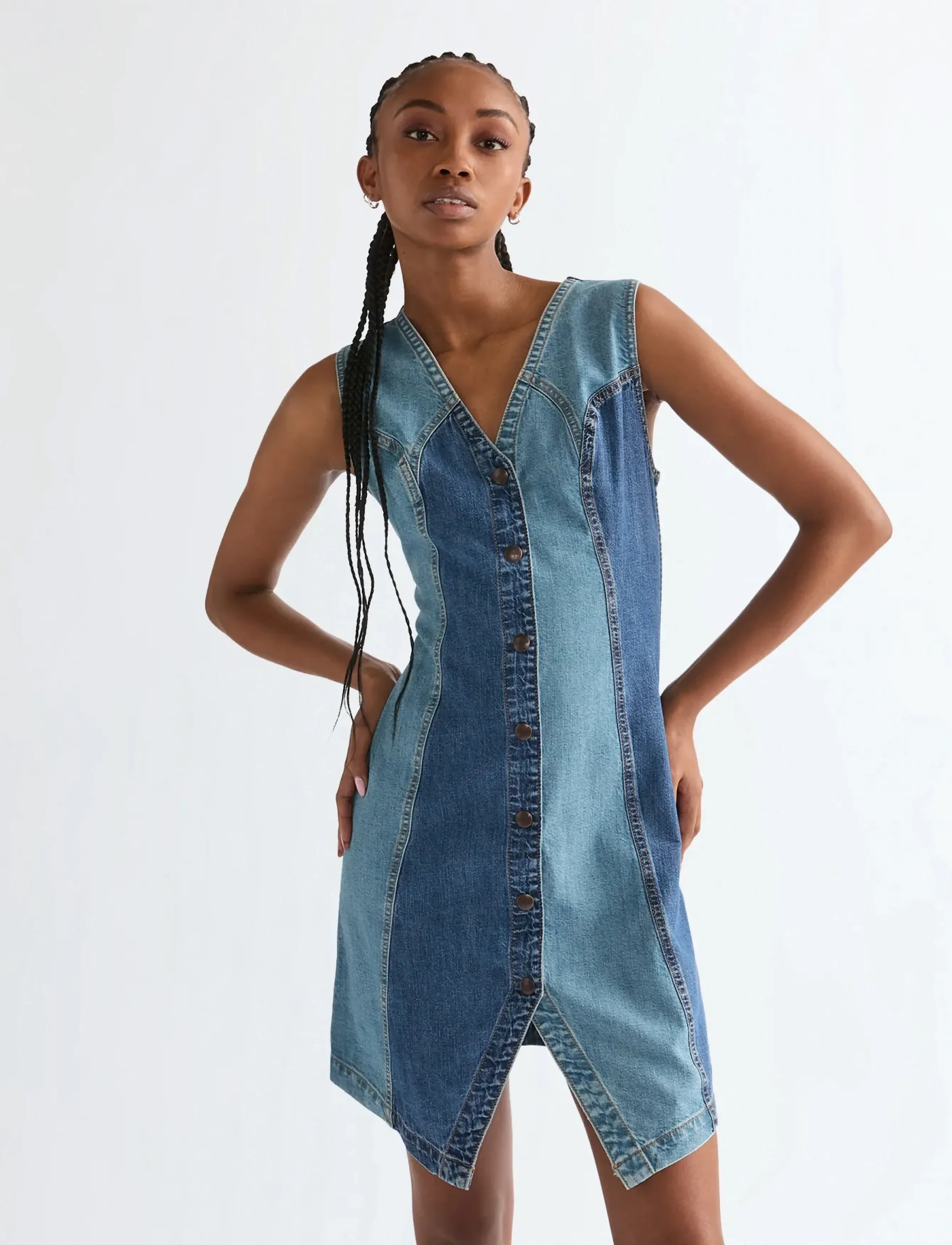 Wrangler VEST DRESS - Cowboykjoler - PATCHWORK / blue