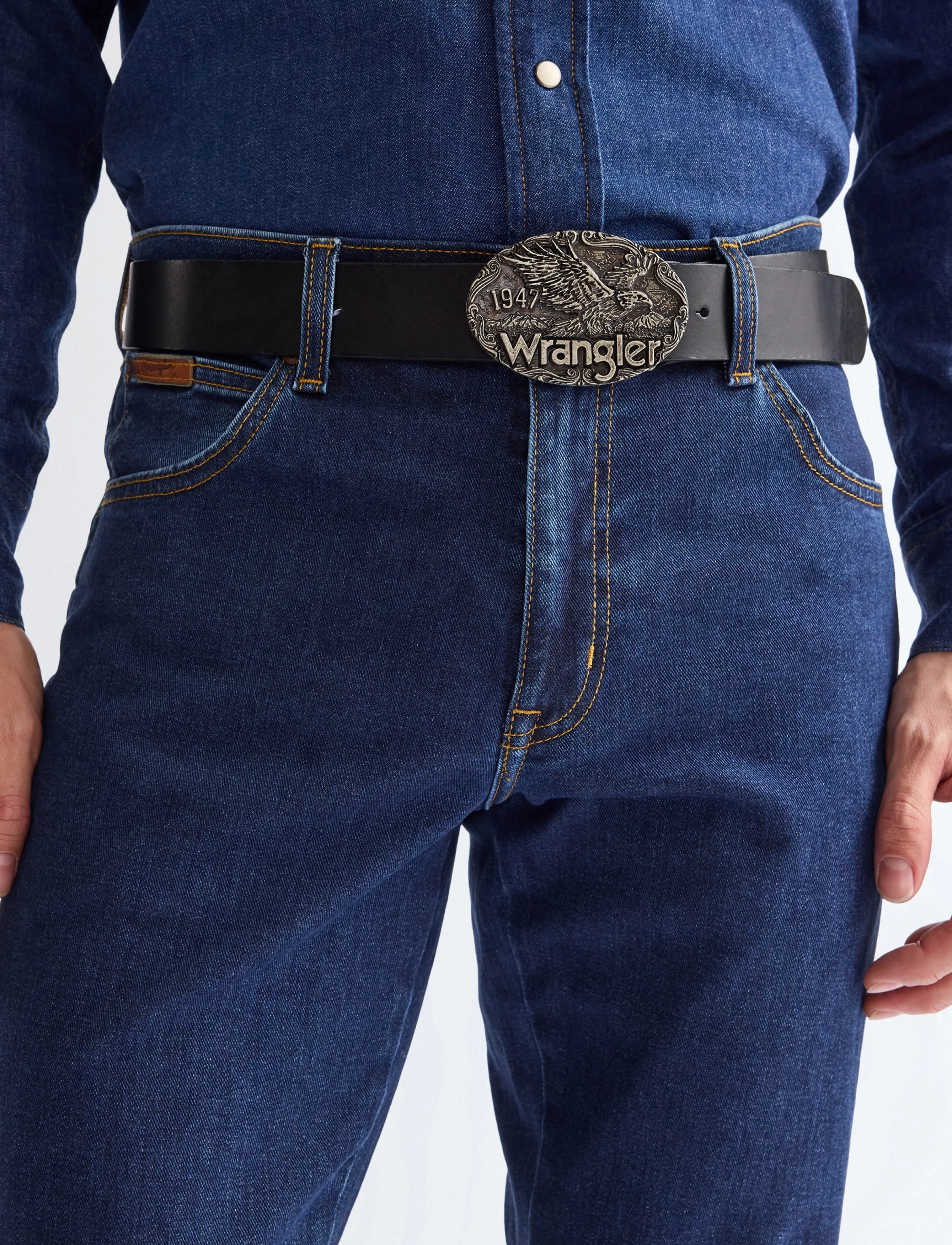 Wrangler W EAGLE BELT - Wrangler - BLACK / black