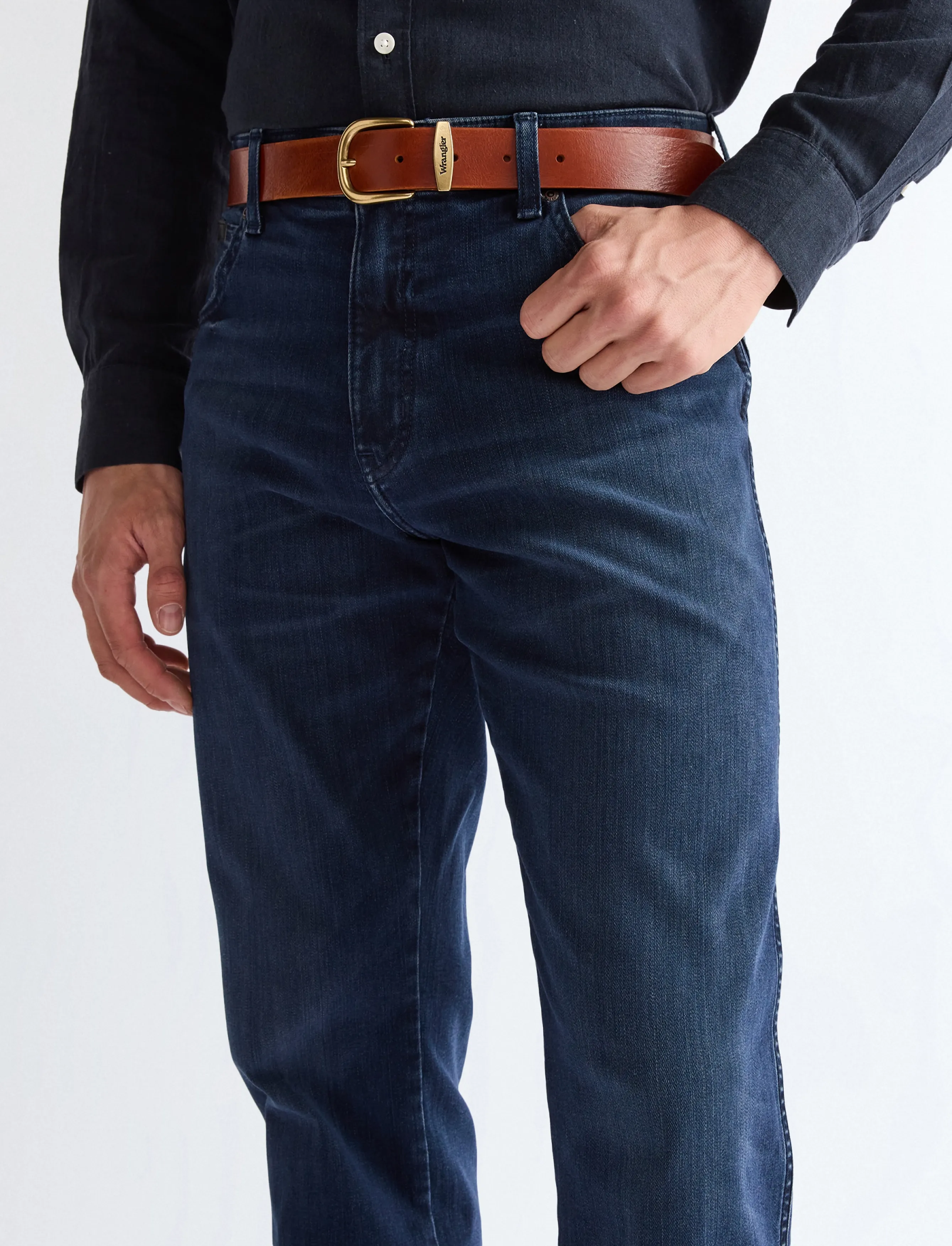 Wrangler Easy Belt, 85, Belts, Braun - Classic Männerswear