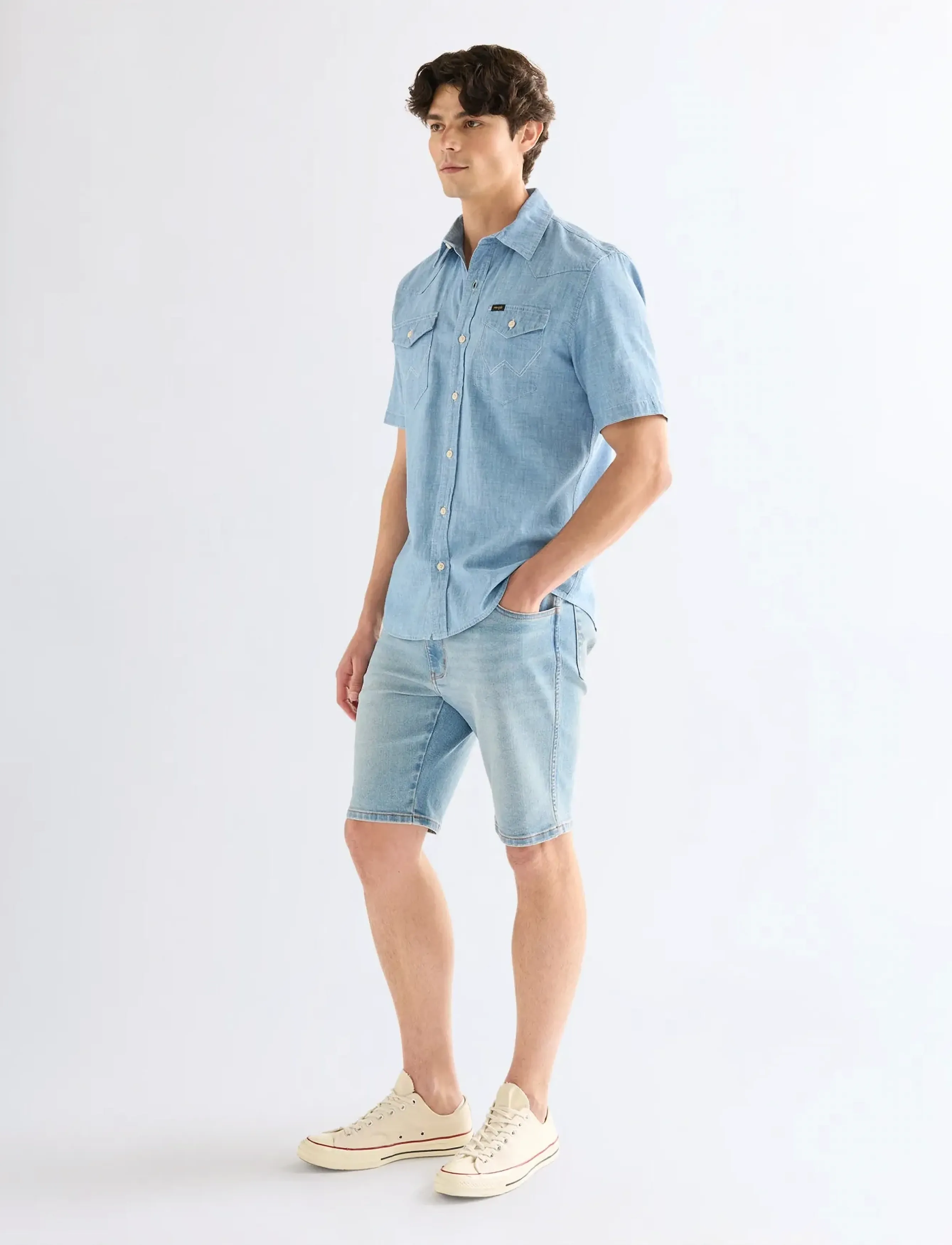 Wrangler - TEXAS SHORTS - jeansshorts - aged blue - 4