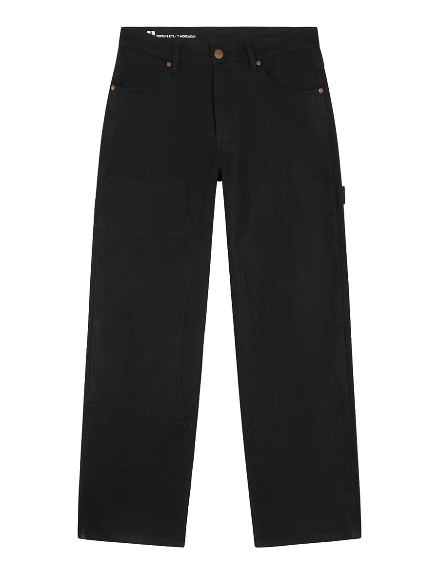 Wrangler - DOUBLE KNEE CARPENTER - loose jeans - jet black - 1