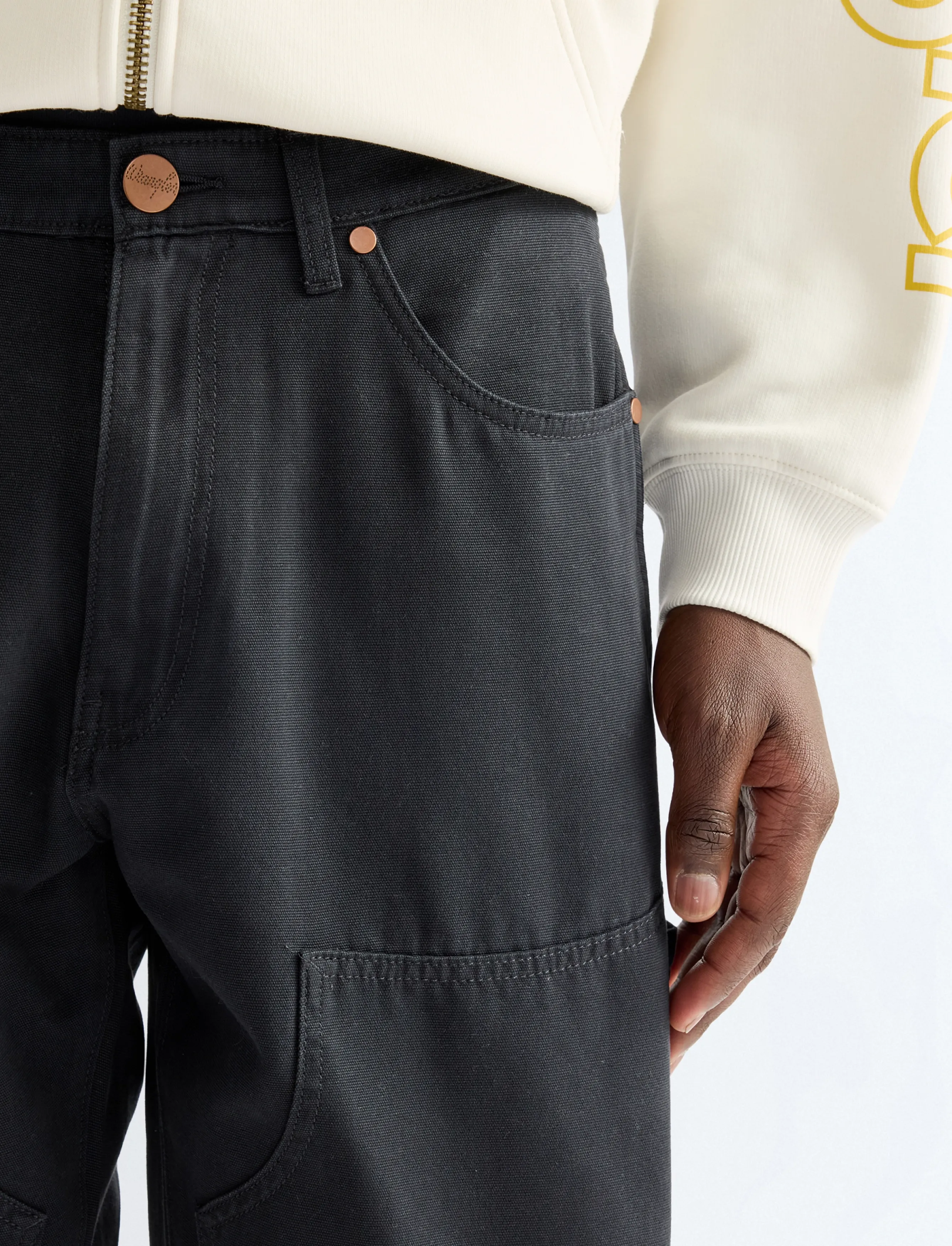 Wrangler - DOUBLE KNEE CARPENTER - loose jeans - jet black - 5