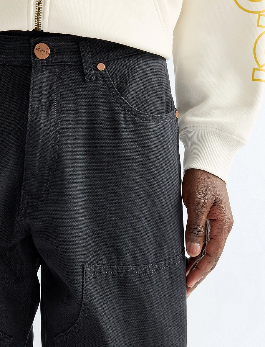 Wrangler - DOUBLE KNEE CARPENTER - loose jeans - jet black - 5