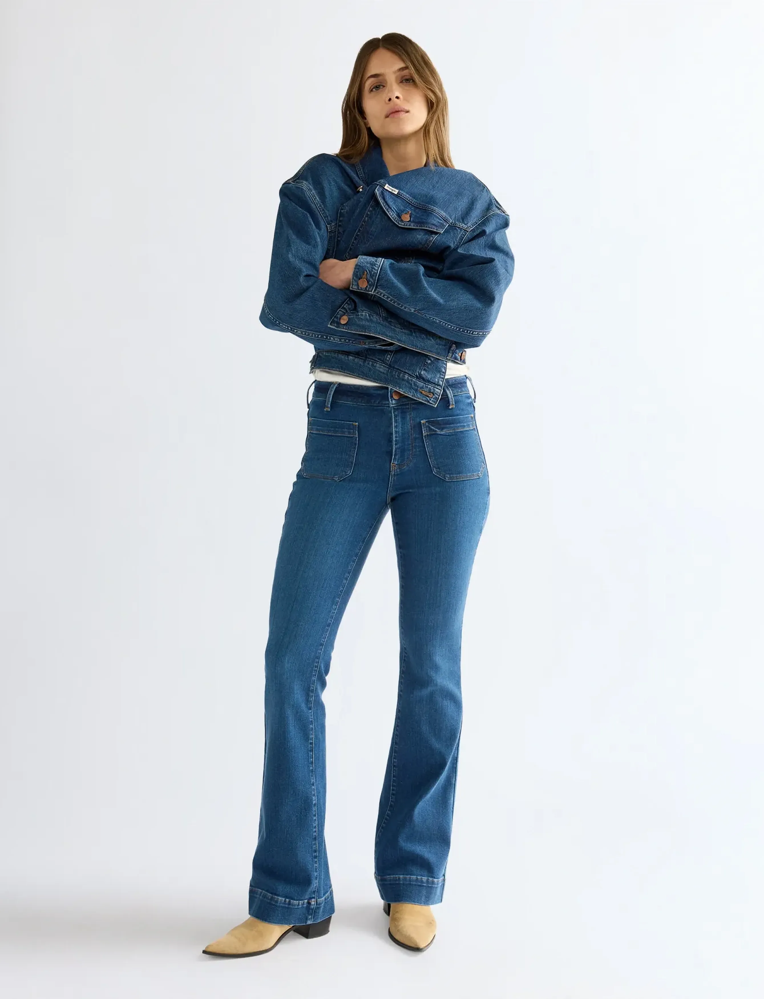 Wrangler - FLARE - schlaghosen - bright mid - 3