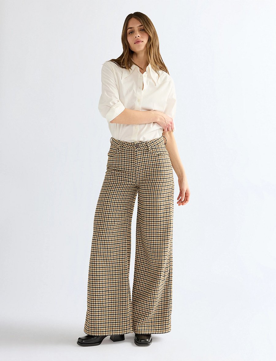 Wrangler - CANYON - hosen mit weitem bein - houndstooth bison - 3