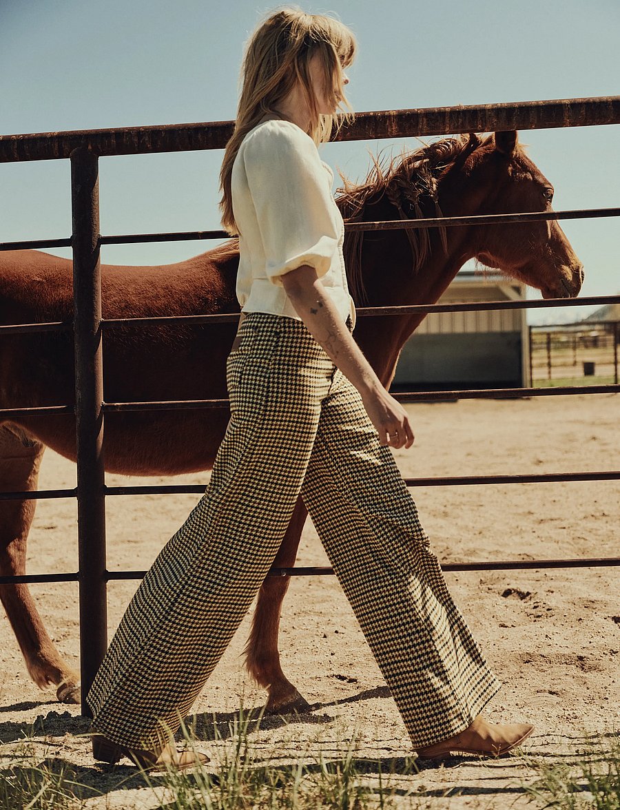 Wrangler - CANYON - hosen mit weitem bein - houndstooth bison - 4