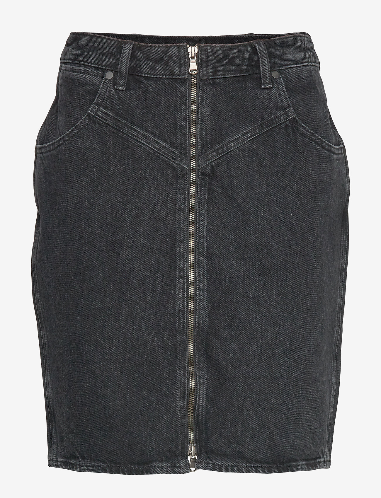 Wrangler - HIGH ZIP SKIRT BLACK STONE - black stone - 0