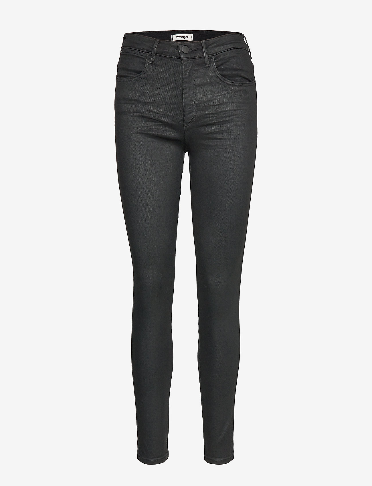 Wrangler - HIGH RISE SKINNY COATED BLACK - coated black - 0