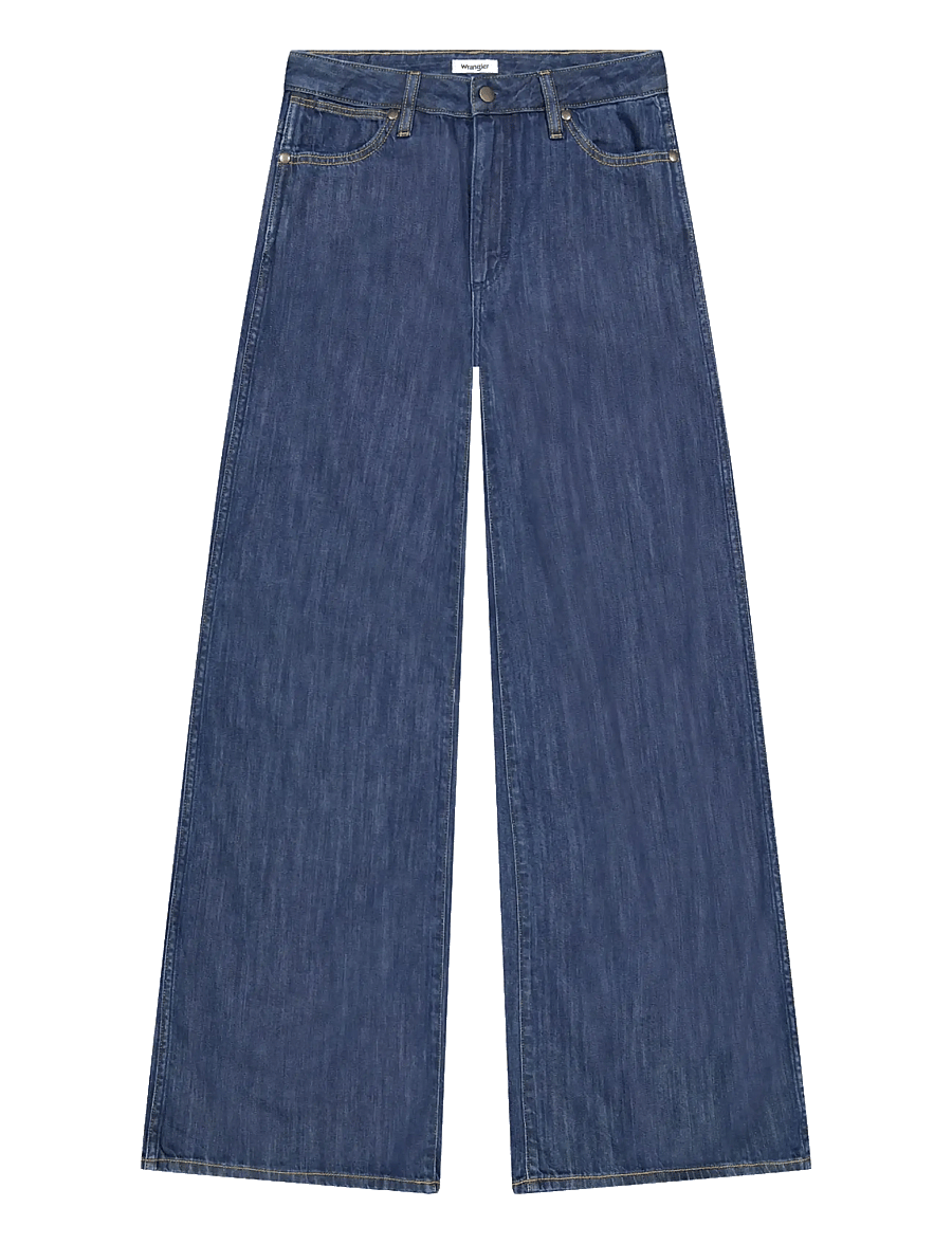 Wrangler - WORLD WIDE - hosen mit weitem bein - denim galaxy - 1