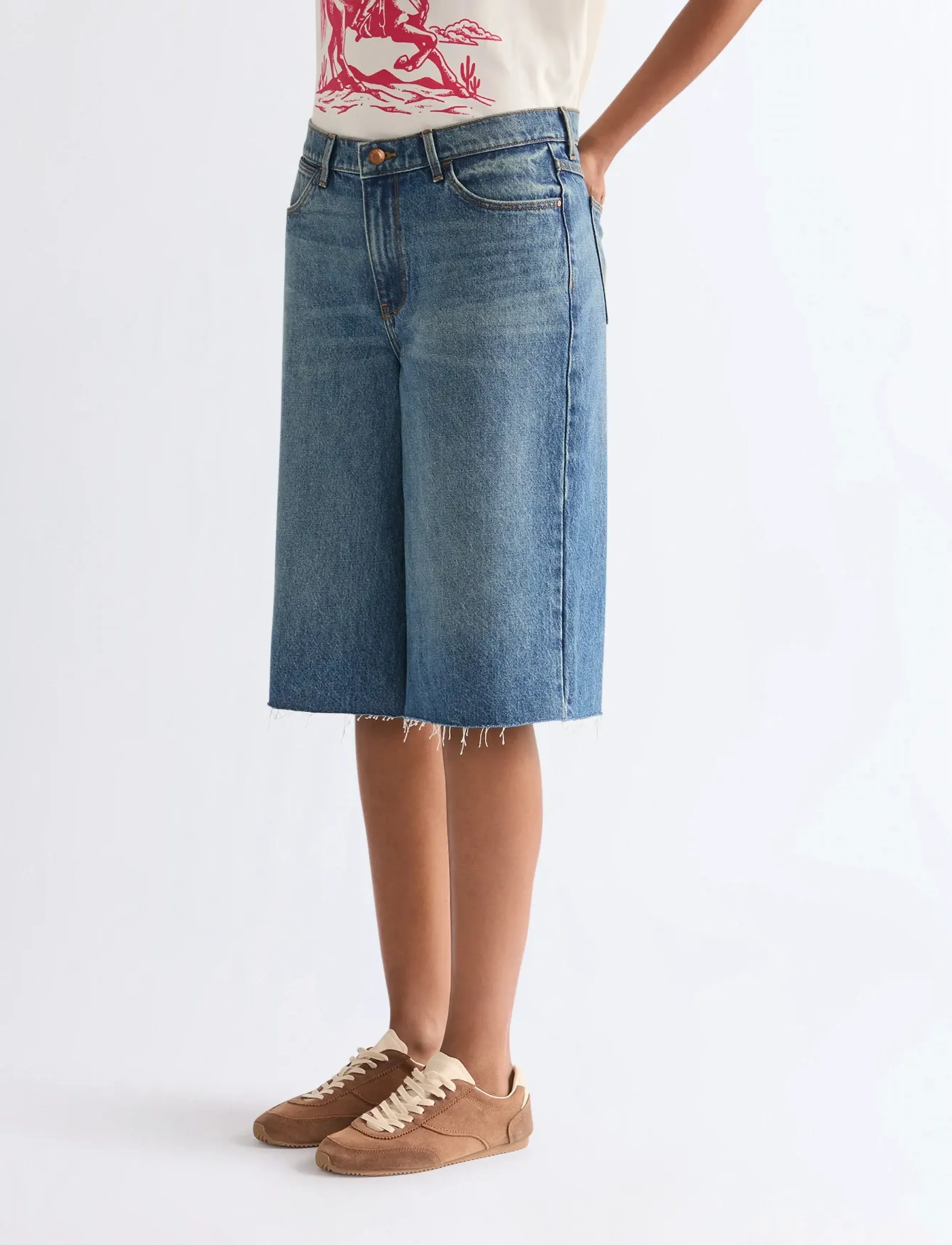 Wrangler LOW RISE JORT - Wrangler - STORMY DUST / blue