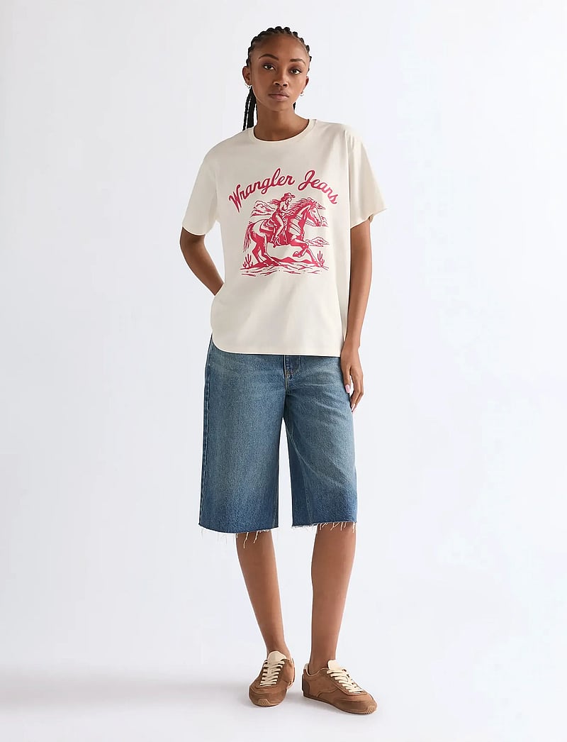 Wrangler - LOW RISE JORT - lühikesed teksapüksid - stormy dust - 4