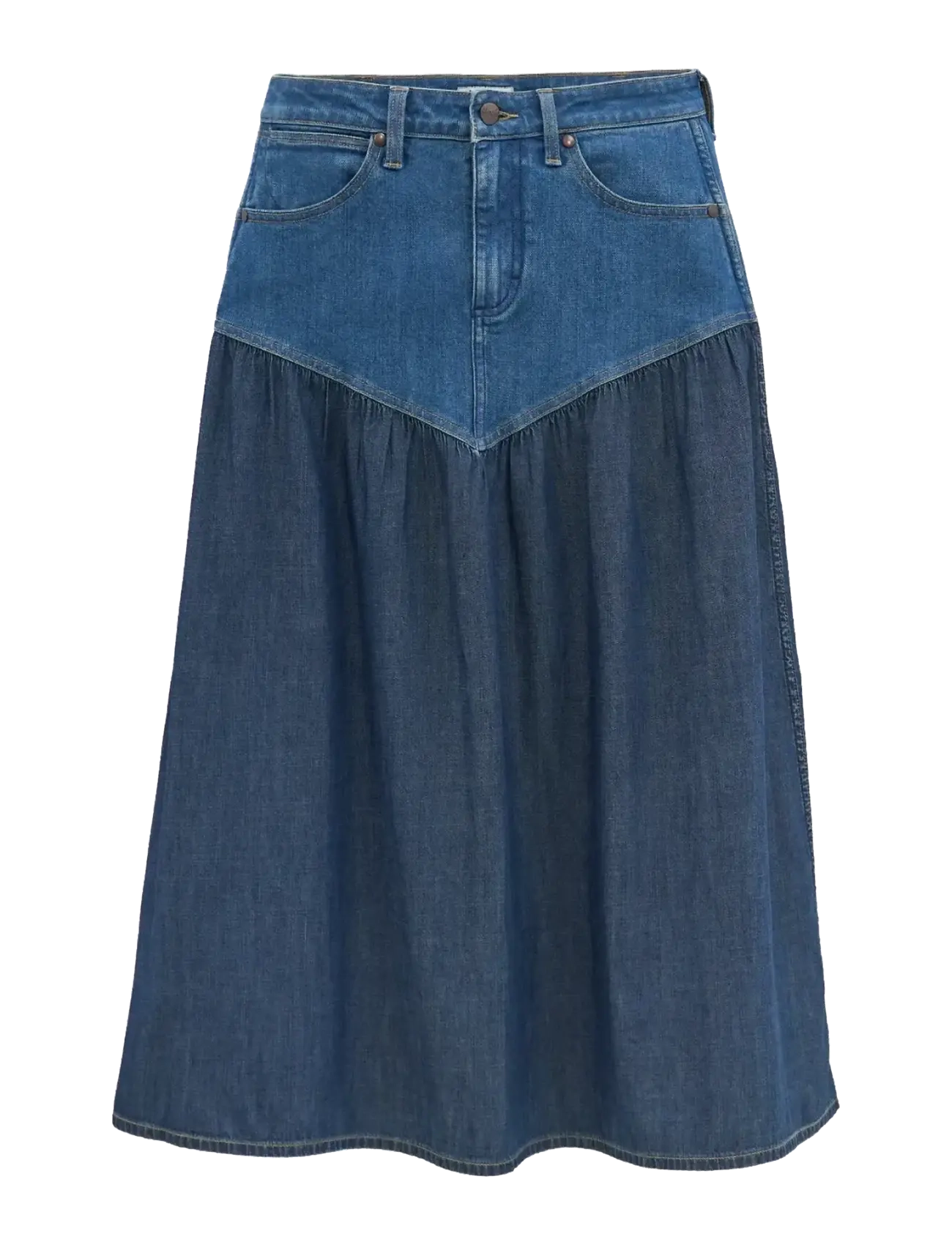 Wrangler BASQUE WAIST SKIRT - Kampagne - LONE RIDER / blue