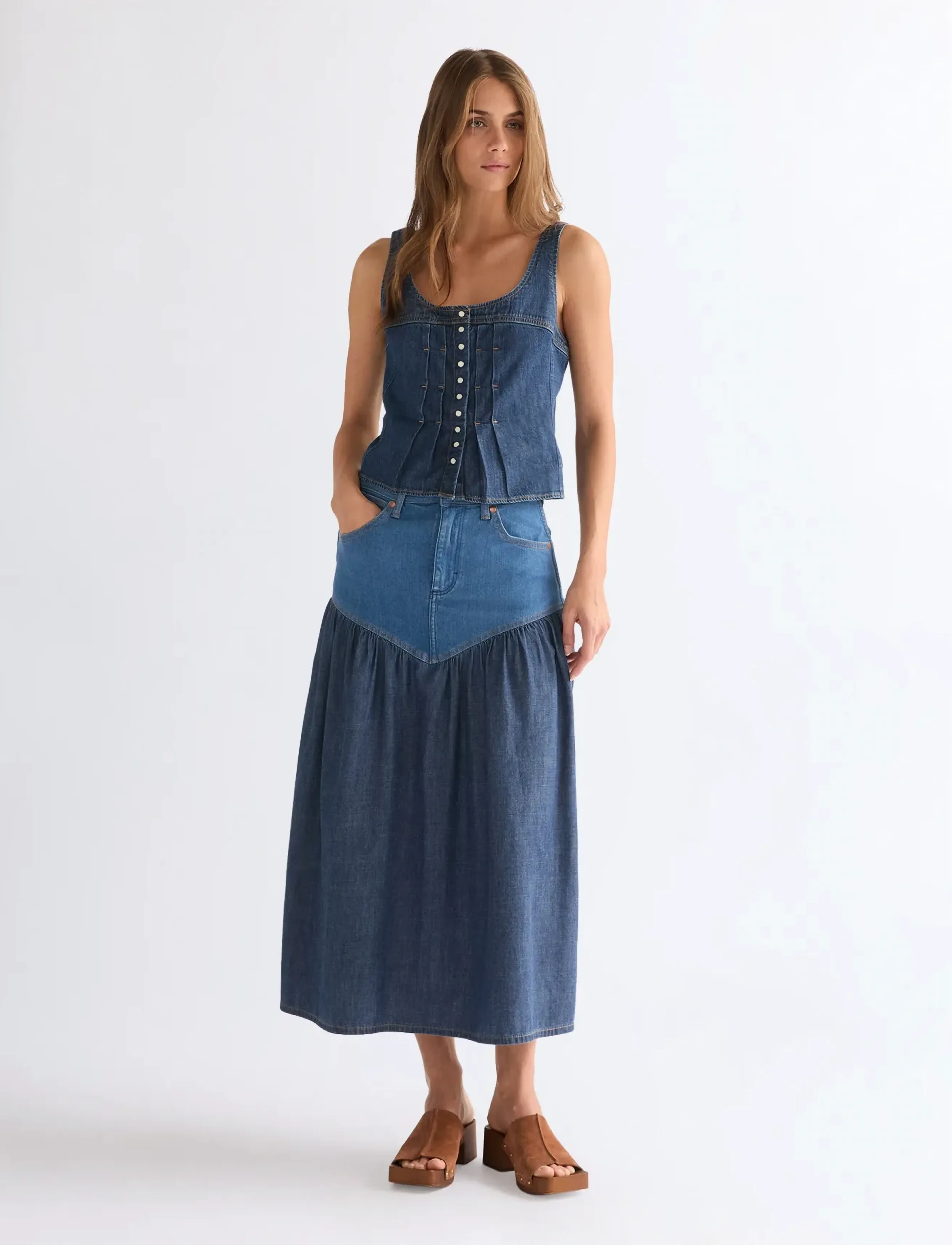 Wrangler - BASQUE WAIST SKIRT - lone rider - 3