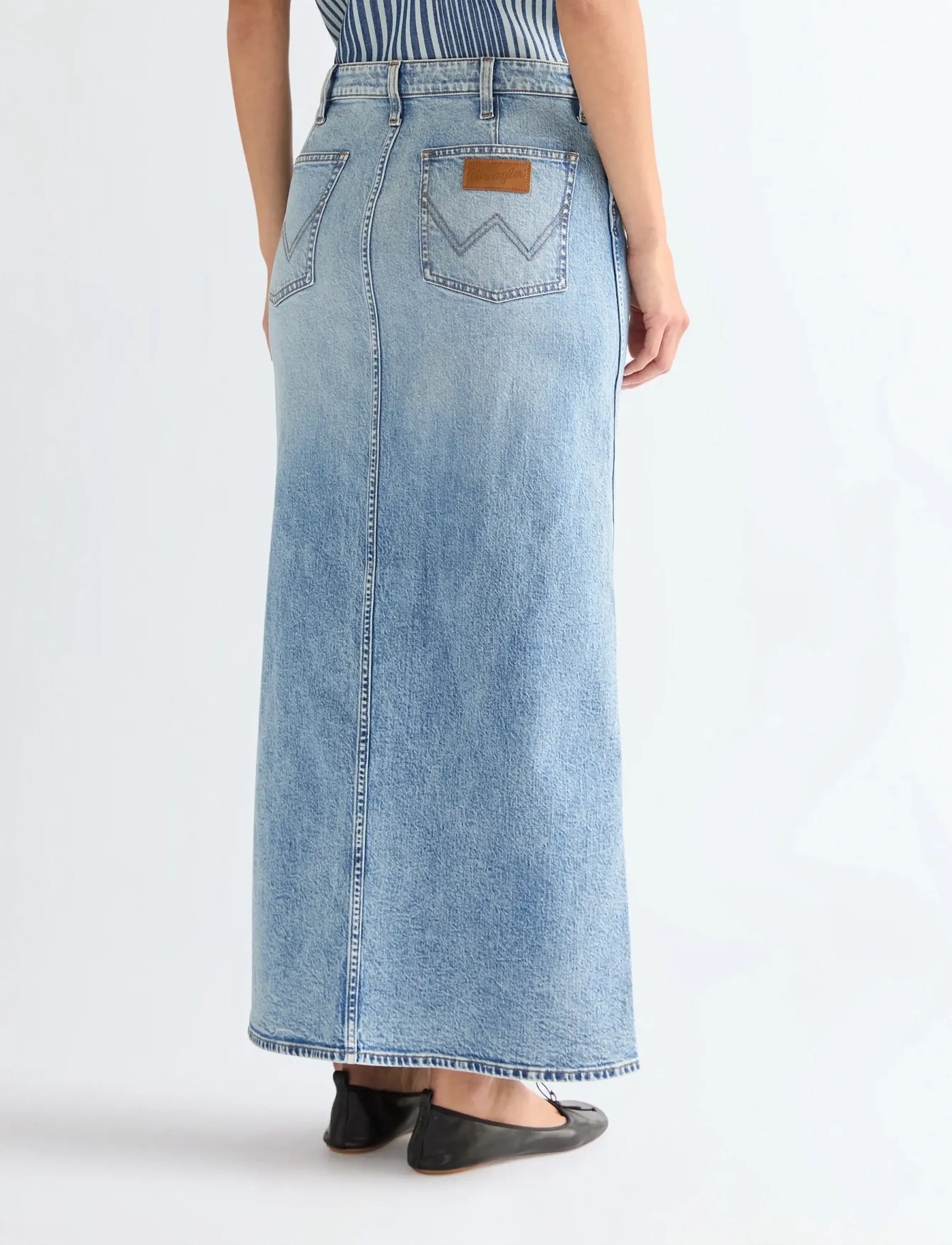 Wrangler - MAXI SKIRT - jeanskjolar - bubbly - 3