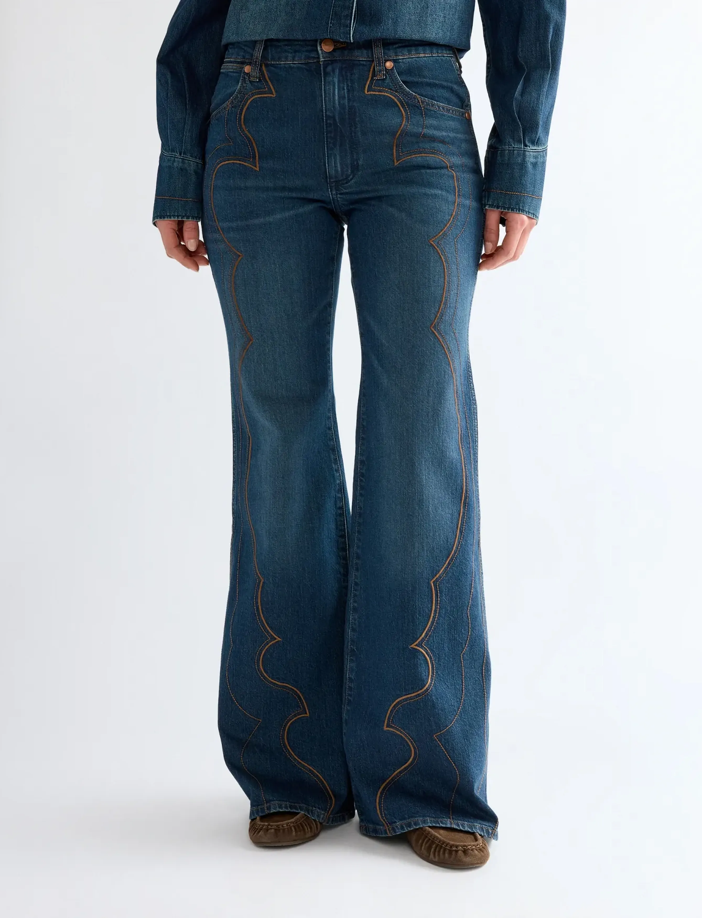 Wrangler WESTERN 70S FLARE - Tøj - SALOON SHADOW / blue