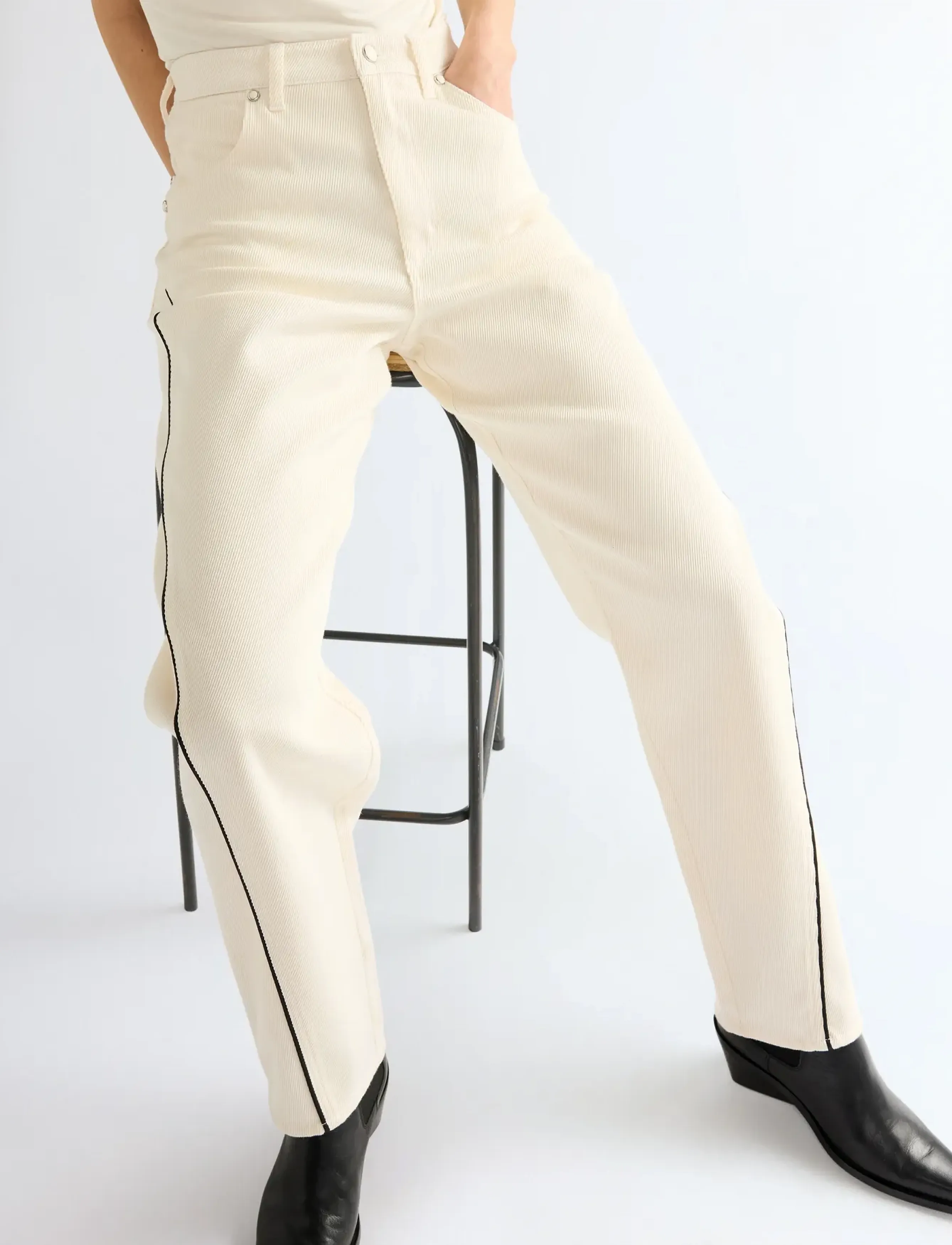 Wrangler - PIPED SLEEK BARREL - barrel jeans - egret - 5