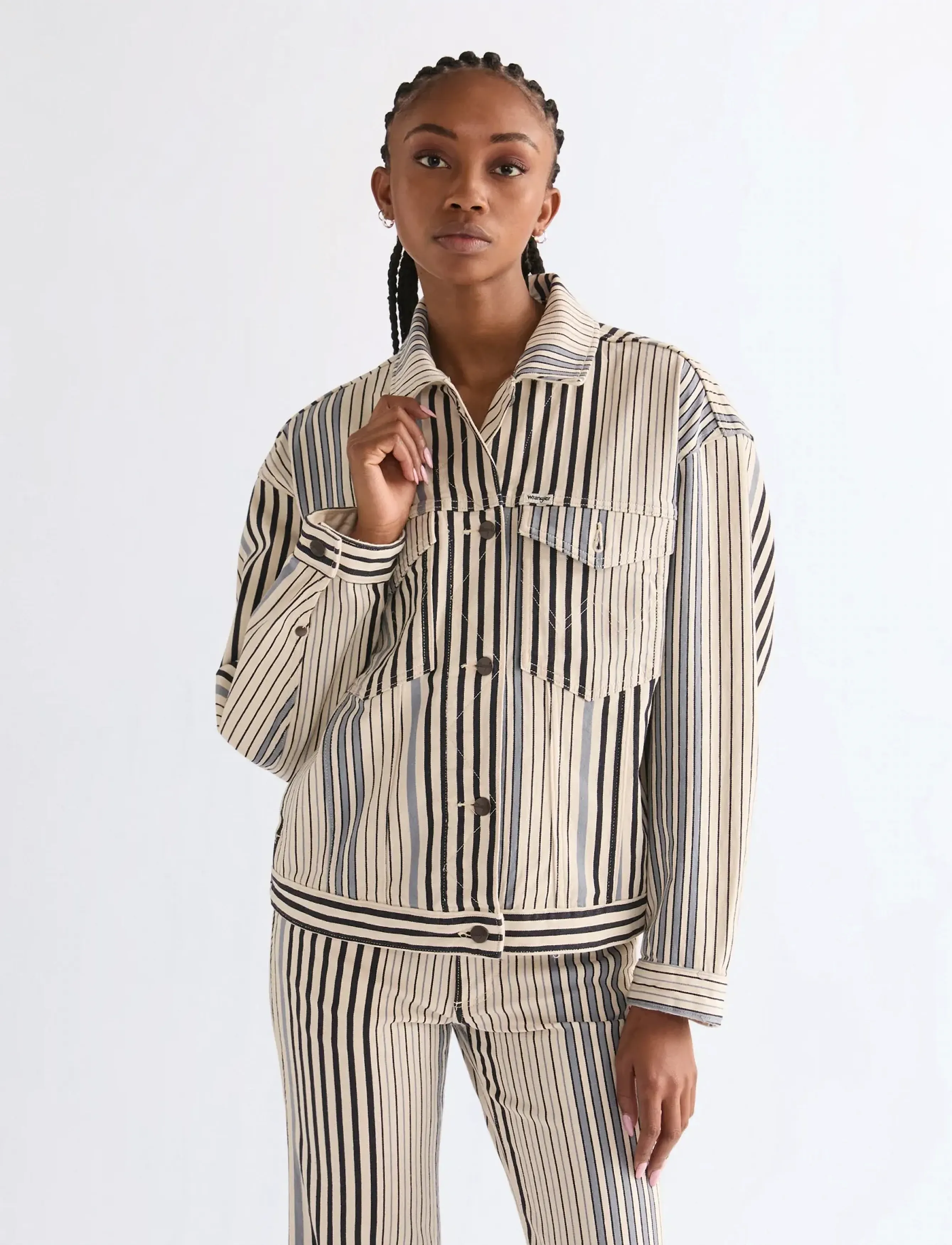 Wrangler COWGIRL JACKET - Frühlingsjacken - MULTI BLUE STRIPE / multi