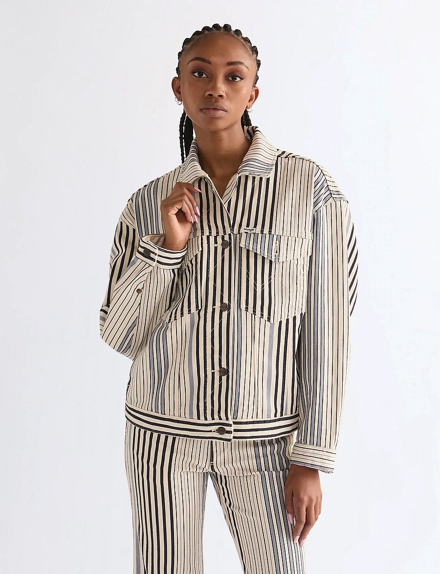 Wrangler - COWGIRL JACKET - kurtki wiosenne - multi blue stripe - 0