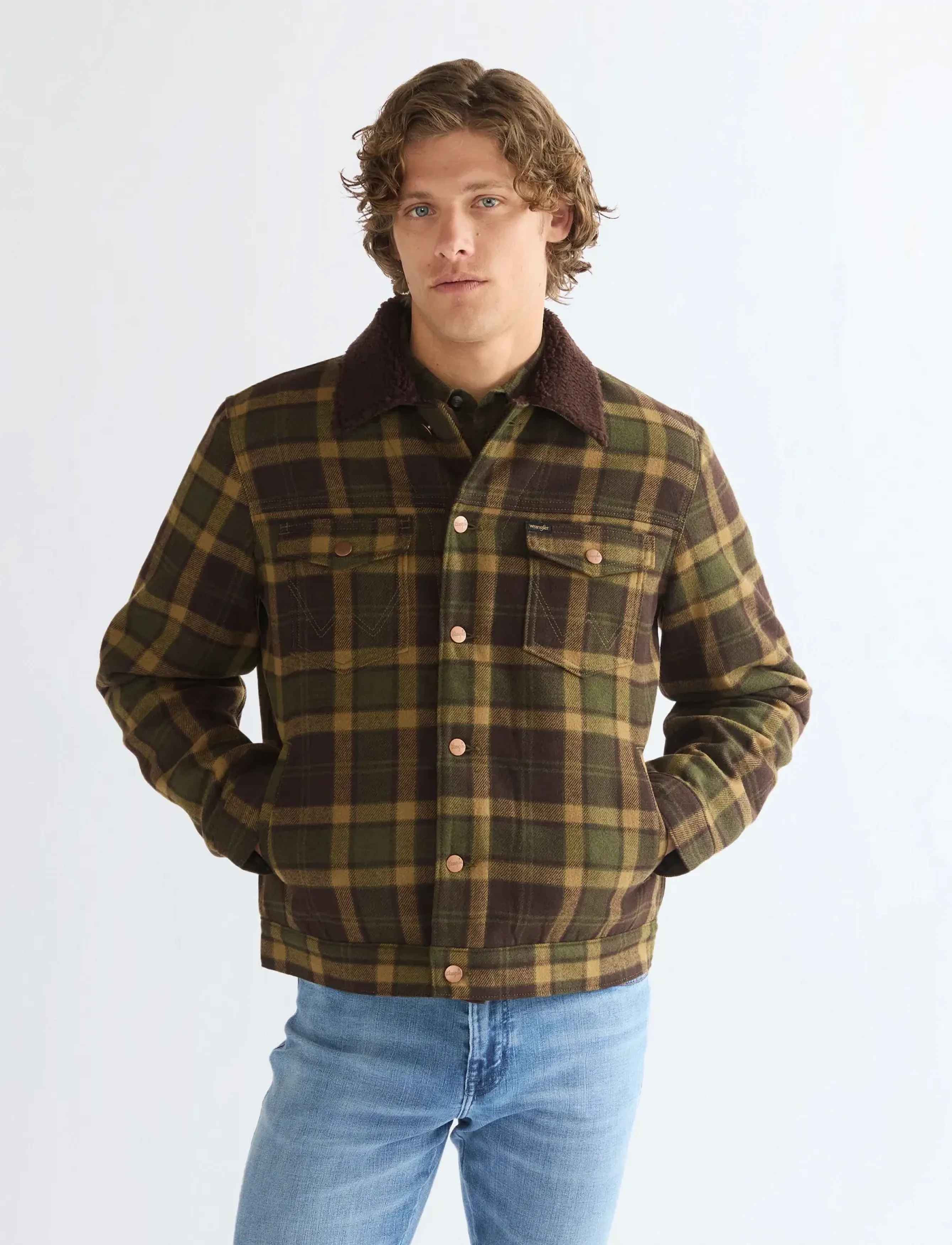 Wrangler WOOL TRUCKER - Jacken & Mäntel - OLIVE / khaki/green