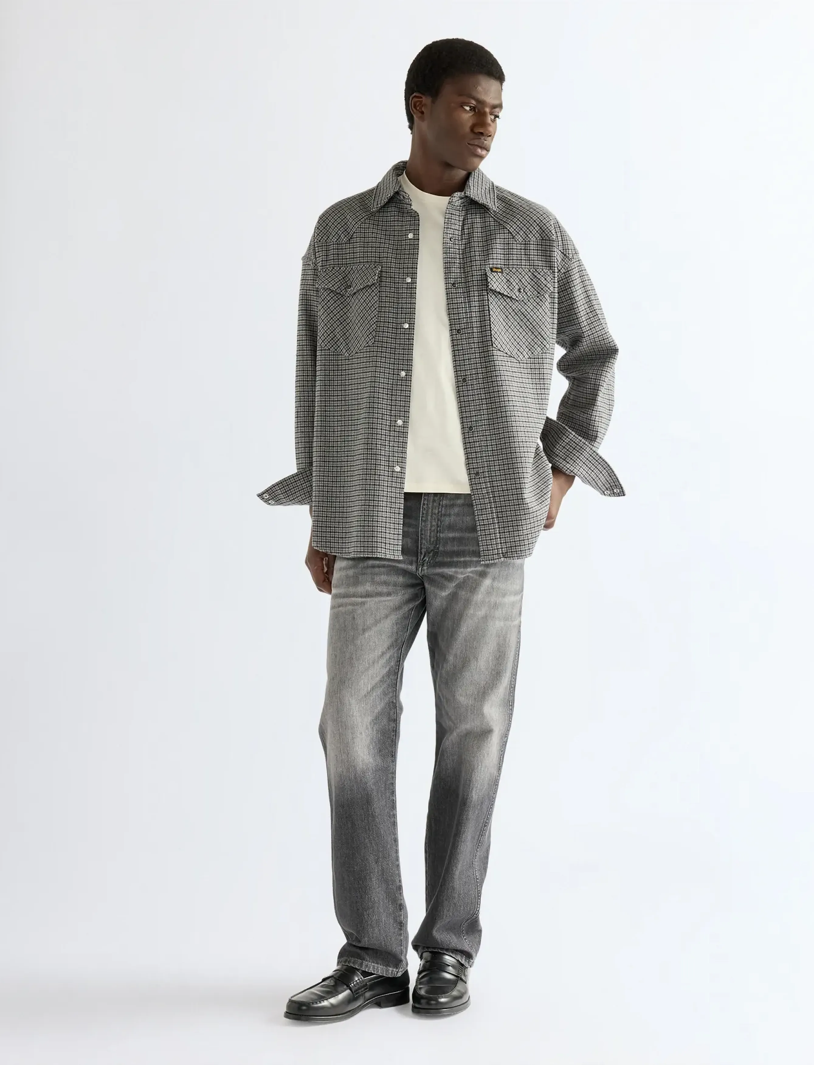 Wrangler - WESTERN SHIRT - black heather - 3