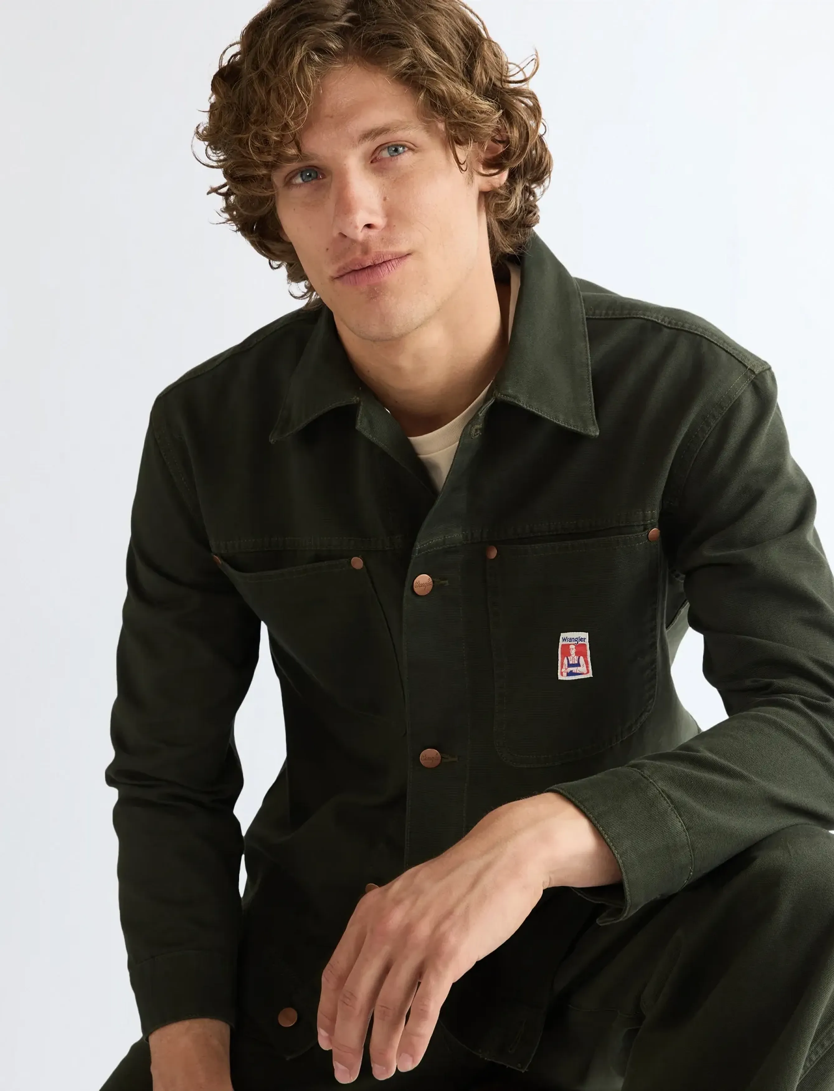 Wrangler - LS OVERSHIRT - voodrita teksatagid - rosin - 5