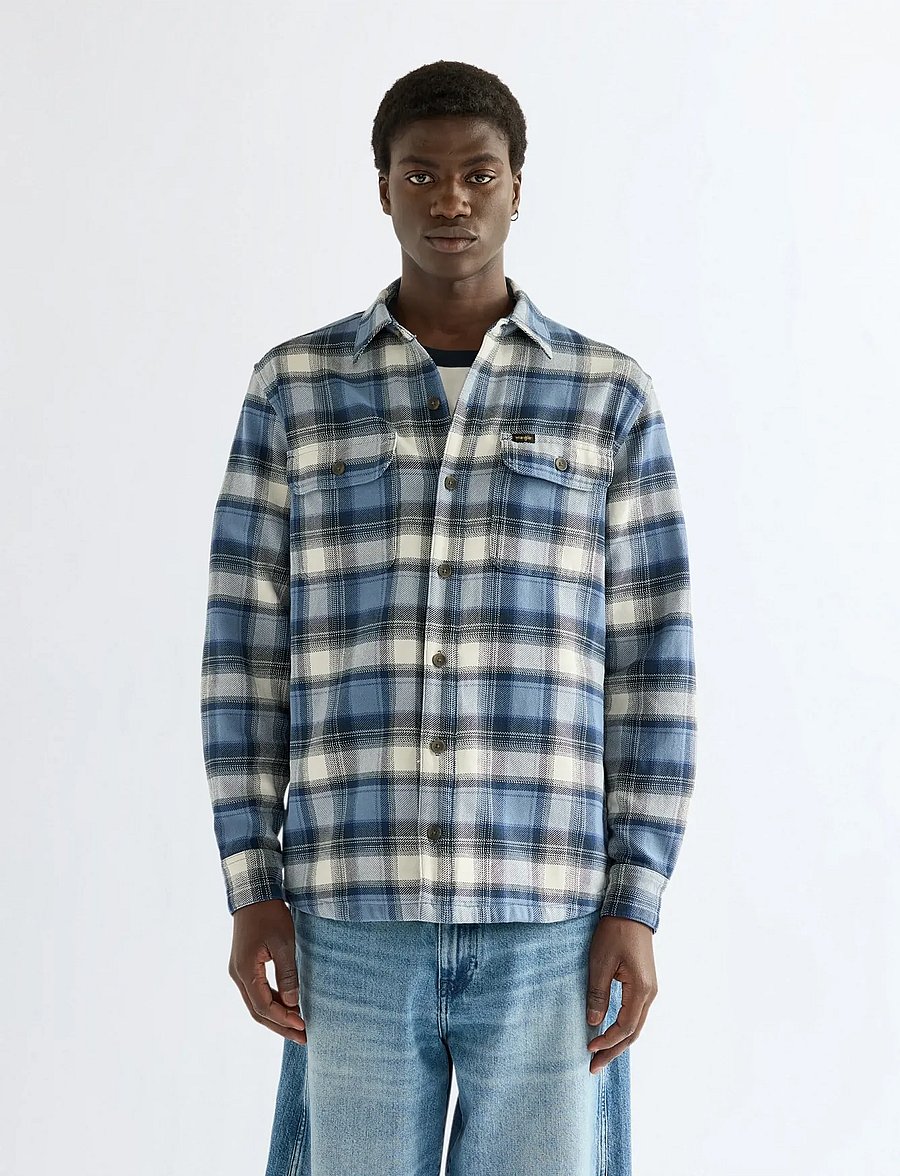 Wrangler - WESTERN UTILITY SHIRT - flannel-skjorter - bering sea - 0