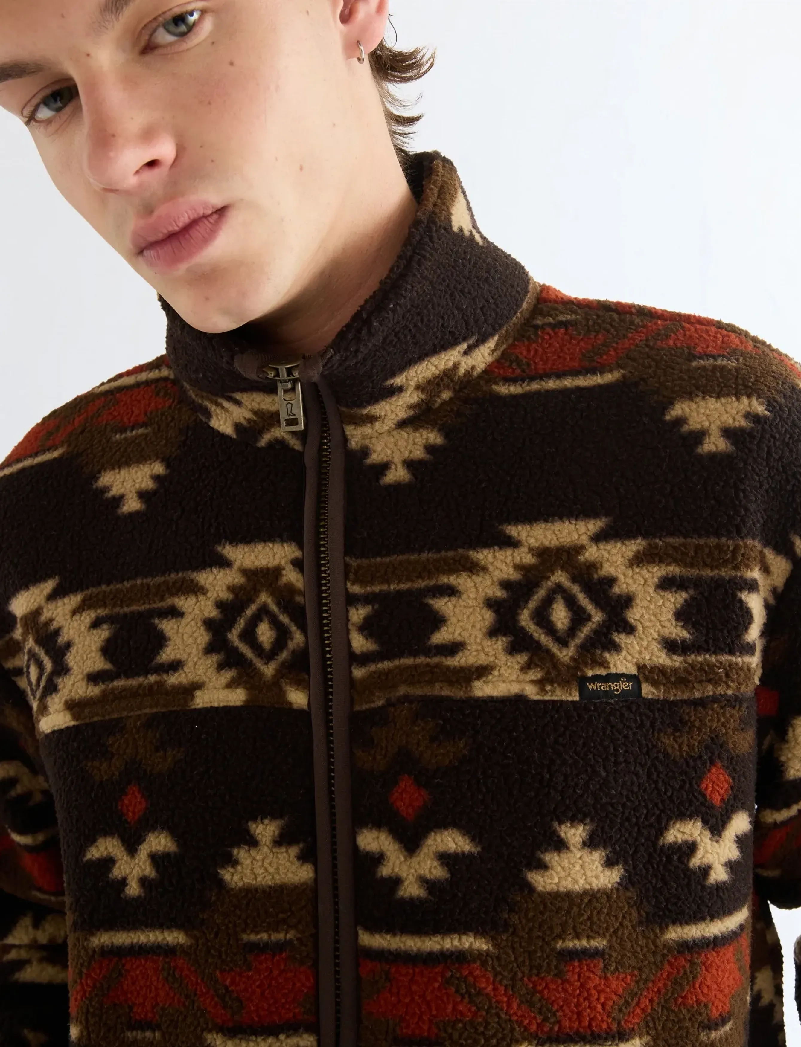 Wrangler - SHERPA FLEECE JACKET - aztec chocolate torte - 4