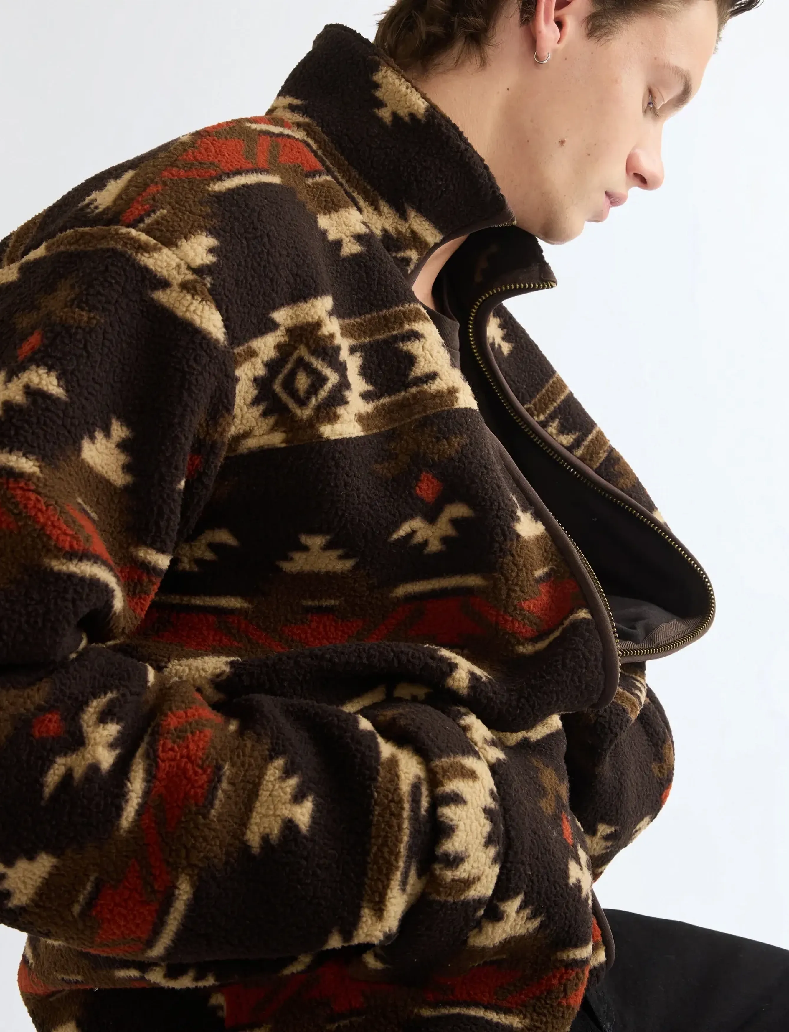 Wrangler - SHERPA FLEECE JACKET - aztec chocolate torte - 5